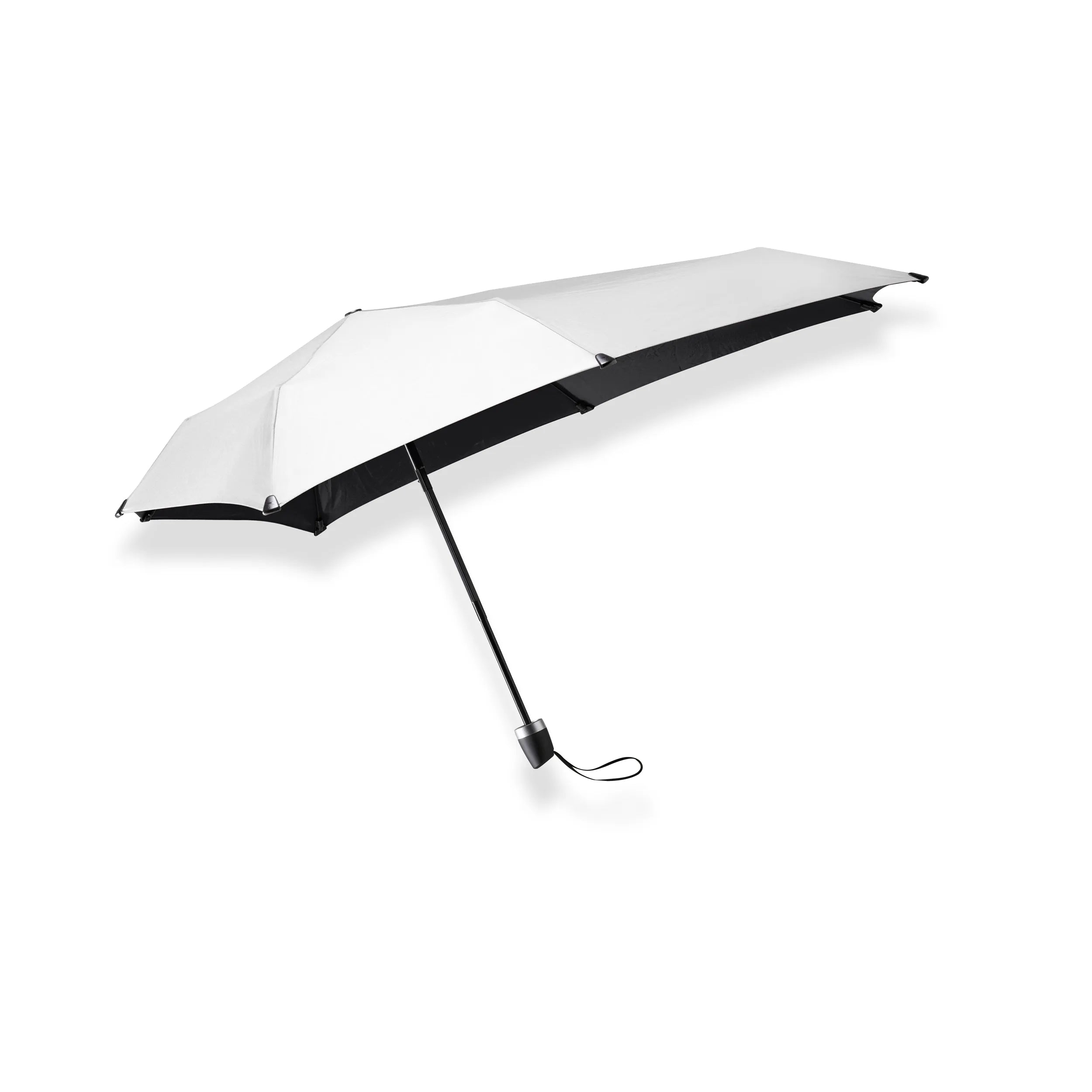 Senz Mini Foldable Storm Umbrella, Shiny Silver