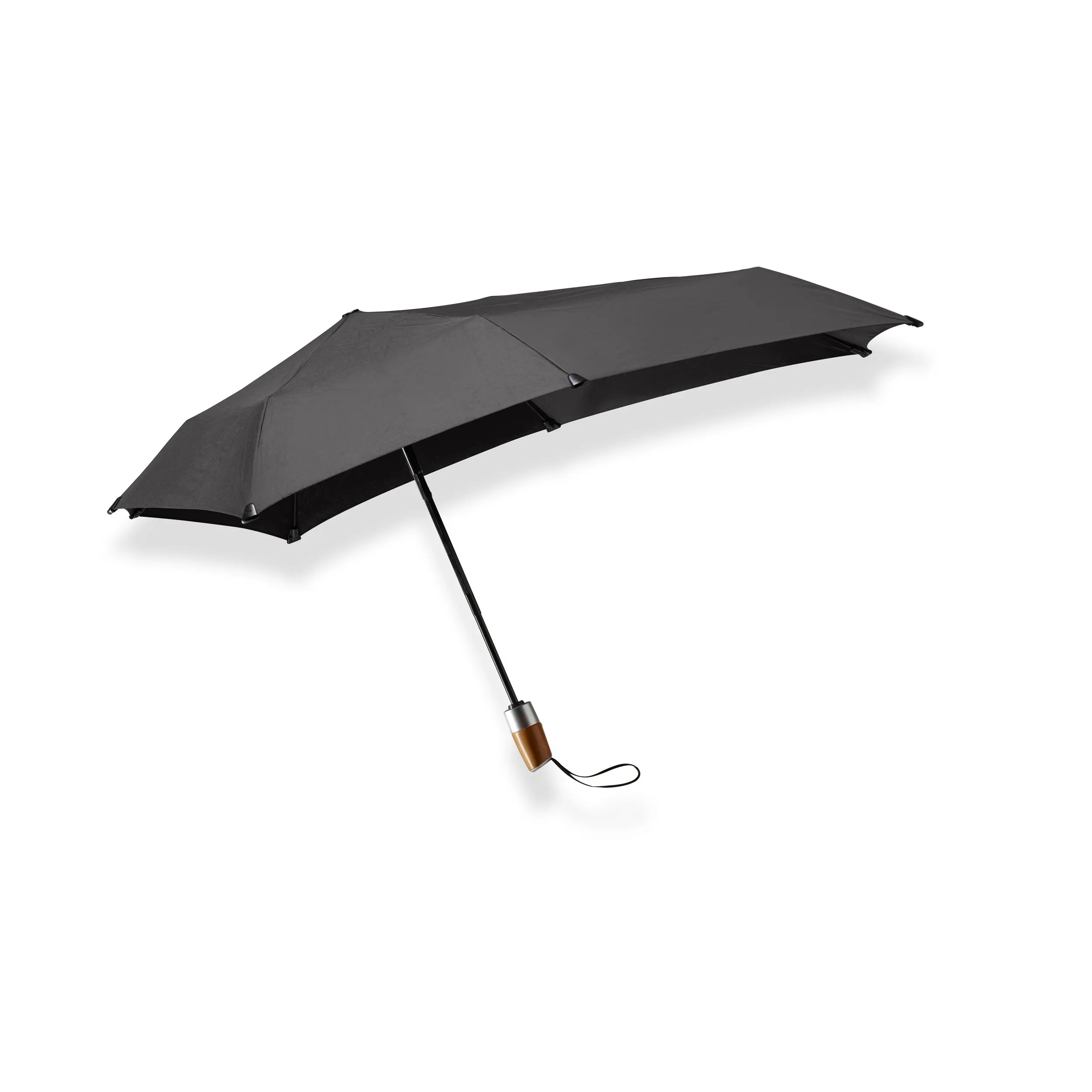 Senz Mini Automatic Deluxe Foldable Storm Umbrella, Pure Black