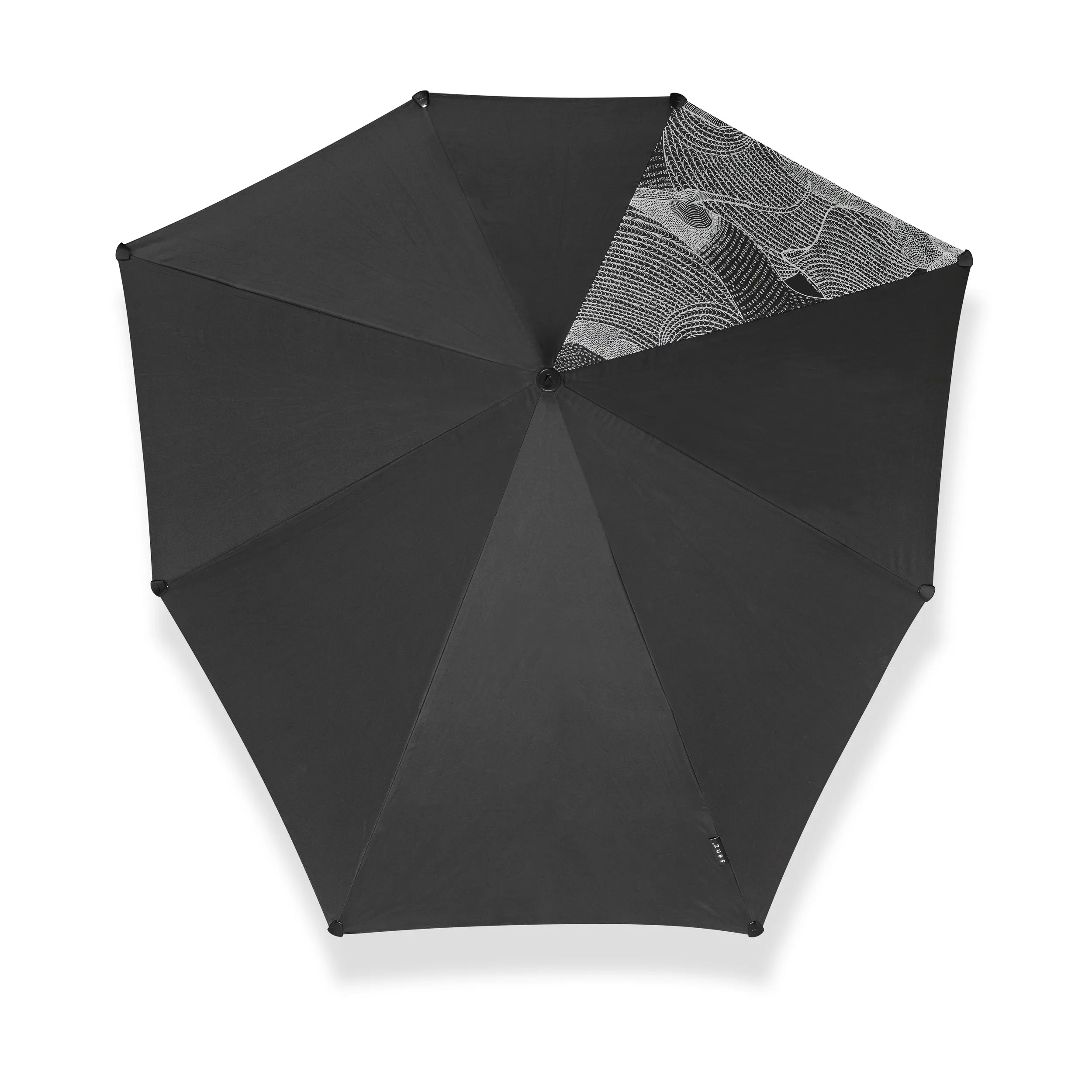 Senz Large Stick Storm Umbrella, Guz Black