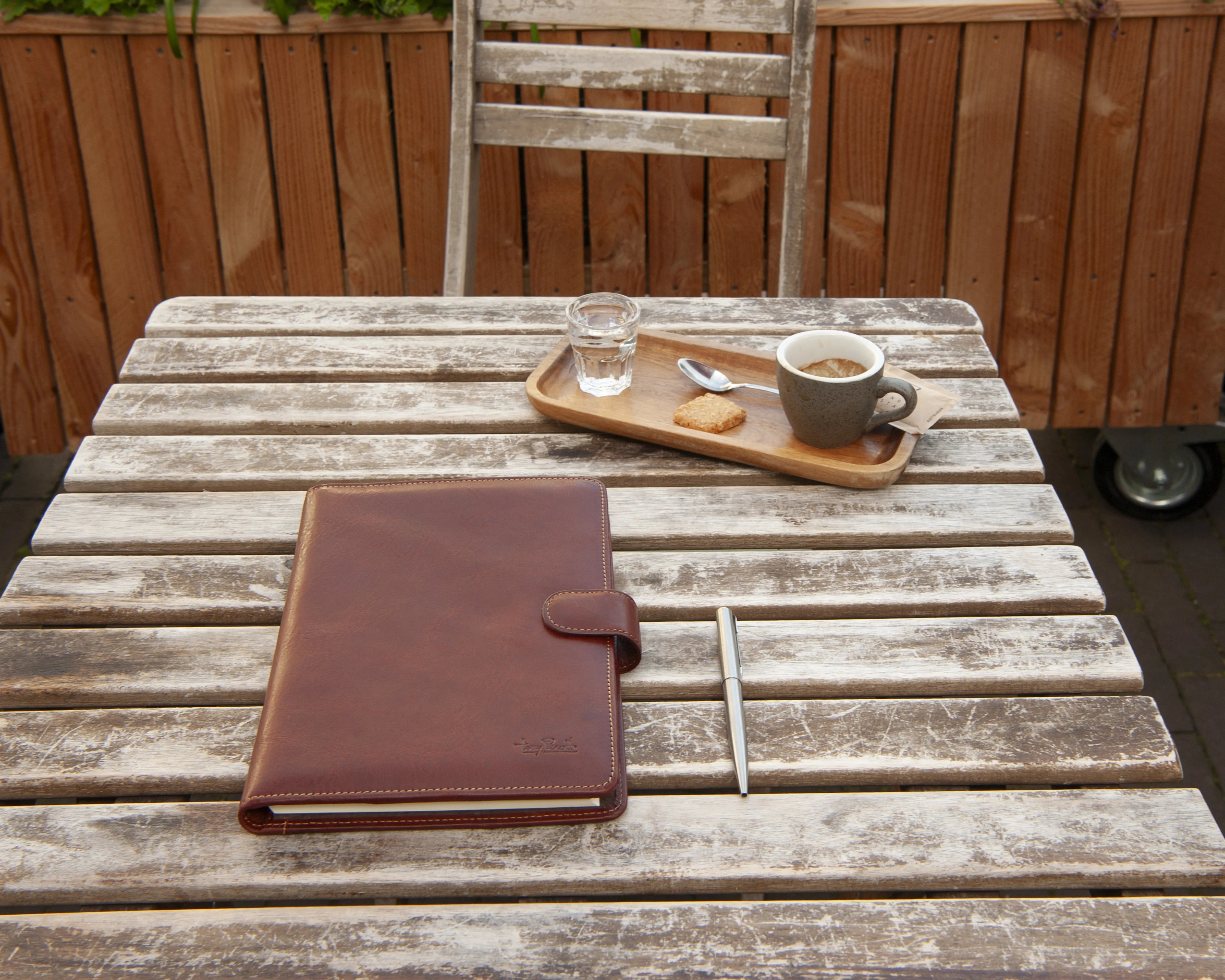 Tony Perotti A5 Folder Standard with Tablet Pocket, Dark Brown