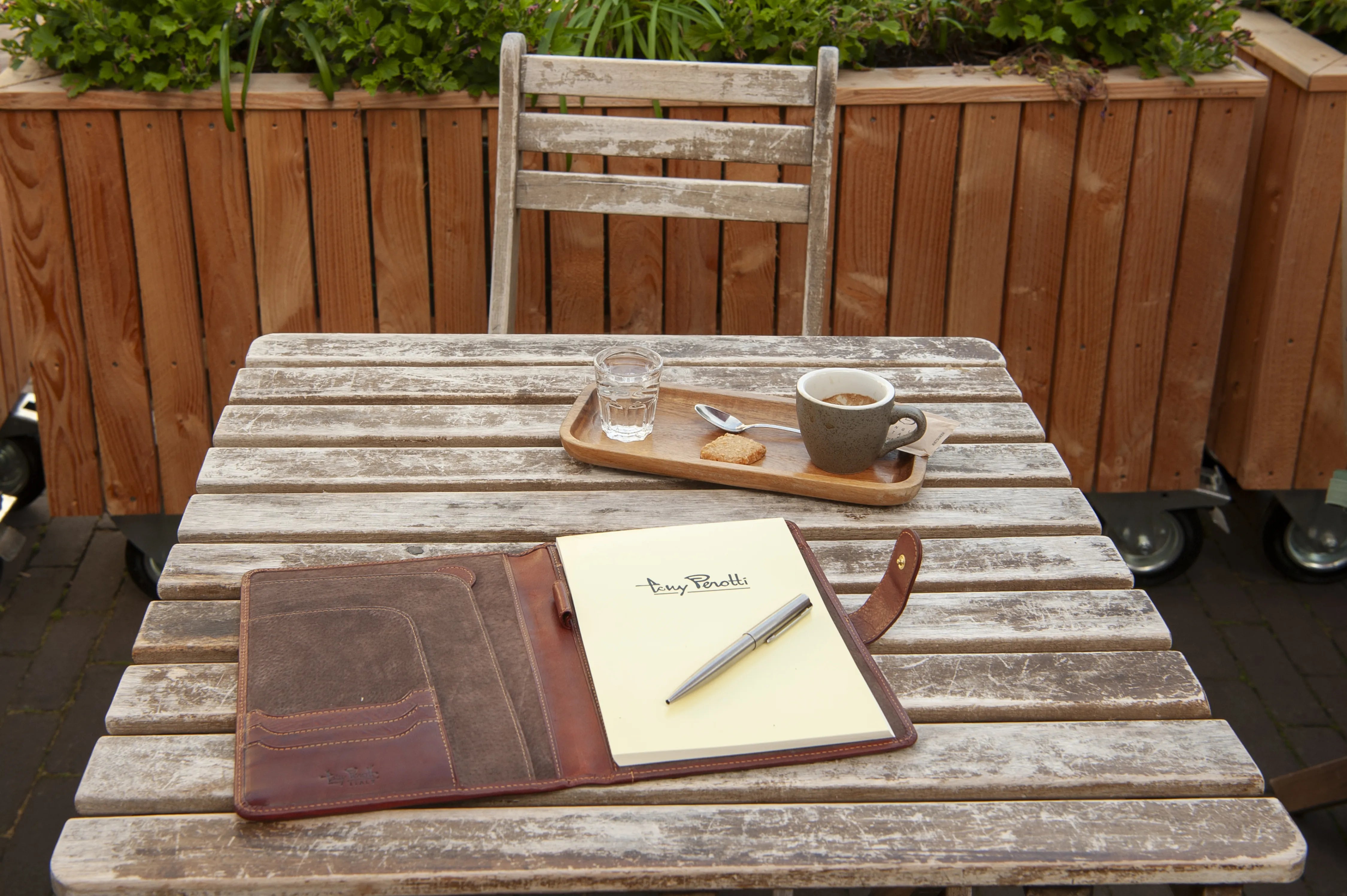 Tony Perotti A5 Folder Standard with Tablet Pocket, Dark Brown