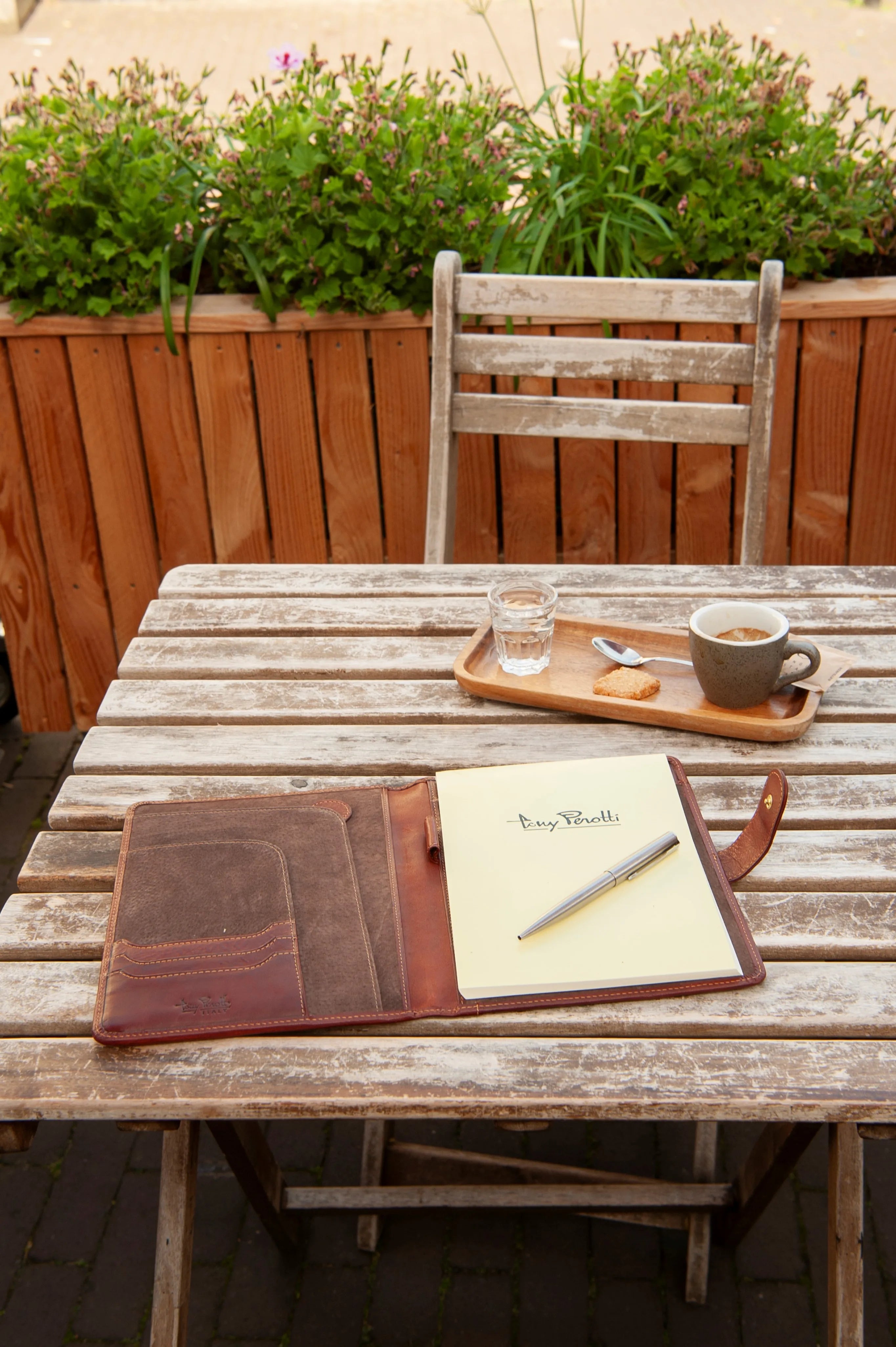 Tony Perotti A5 Folder Standard with Tablet Pocket, Dark Brown