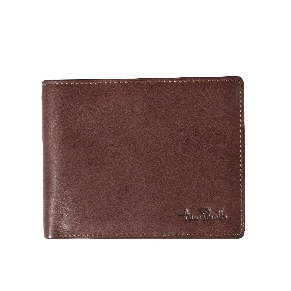 Tony Perotti Billfold Large with Coin Pocket and Extra Card Slot, Dark Brown