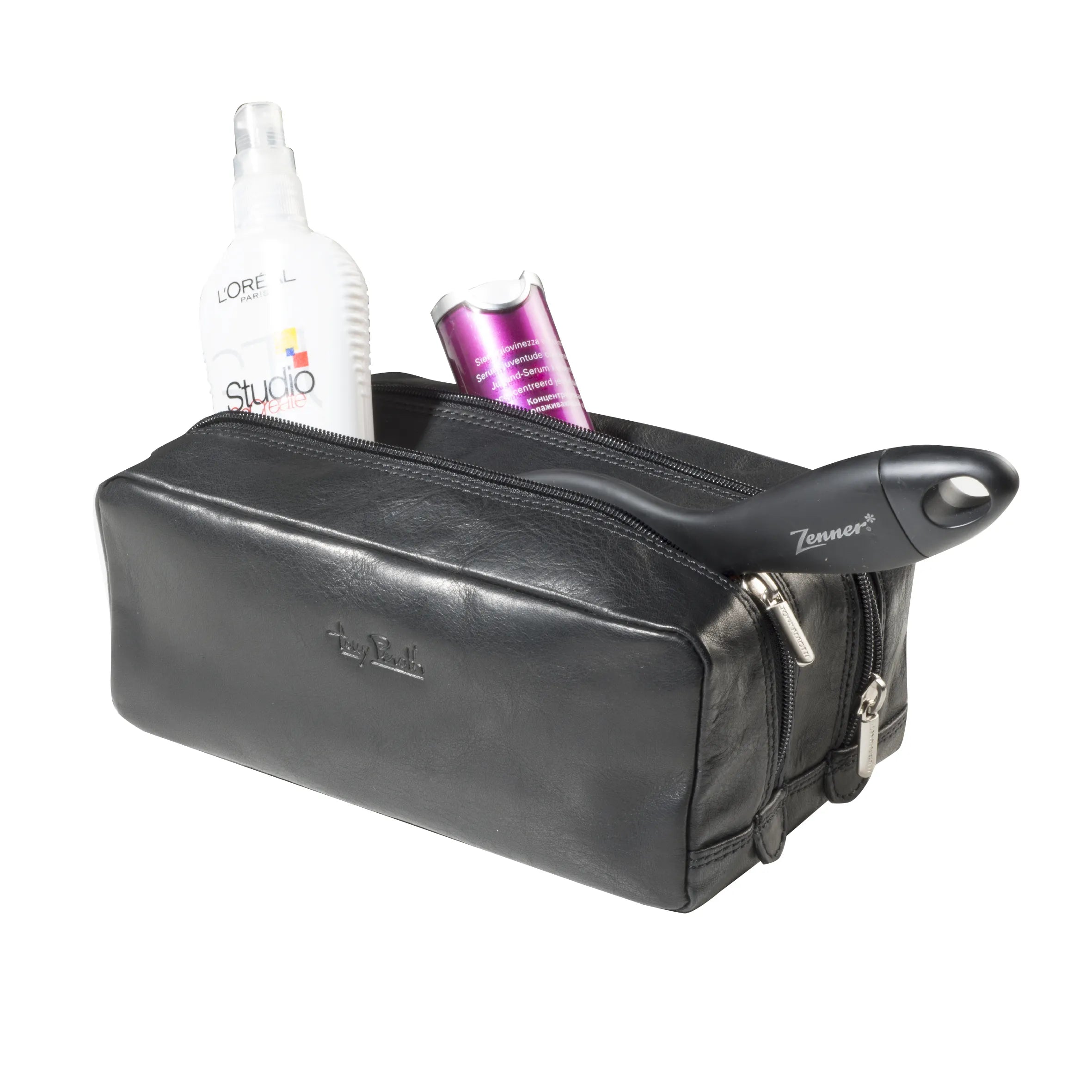 Tony Perotti Toilet Bag, 2 Compartment, Black