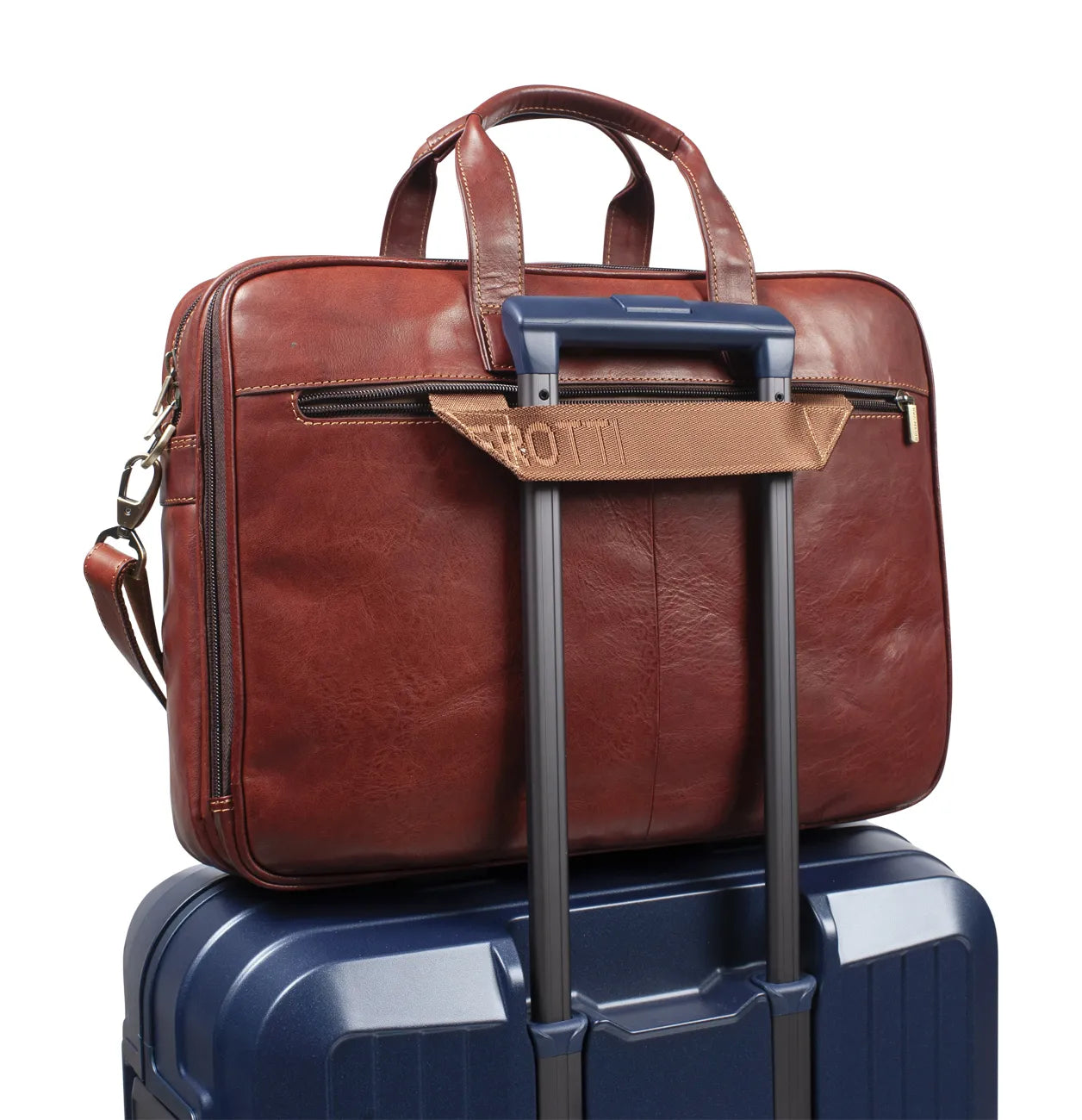 Tony Perotti 2 Compartment Laptop Briefcase 42 cm, Dark Brown