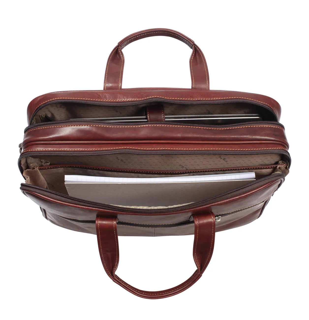 Tony Perotti 2 Compartment Laptop Briefcase 42 cm, Dark Brown
