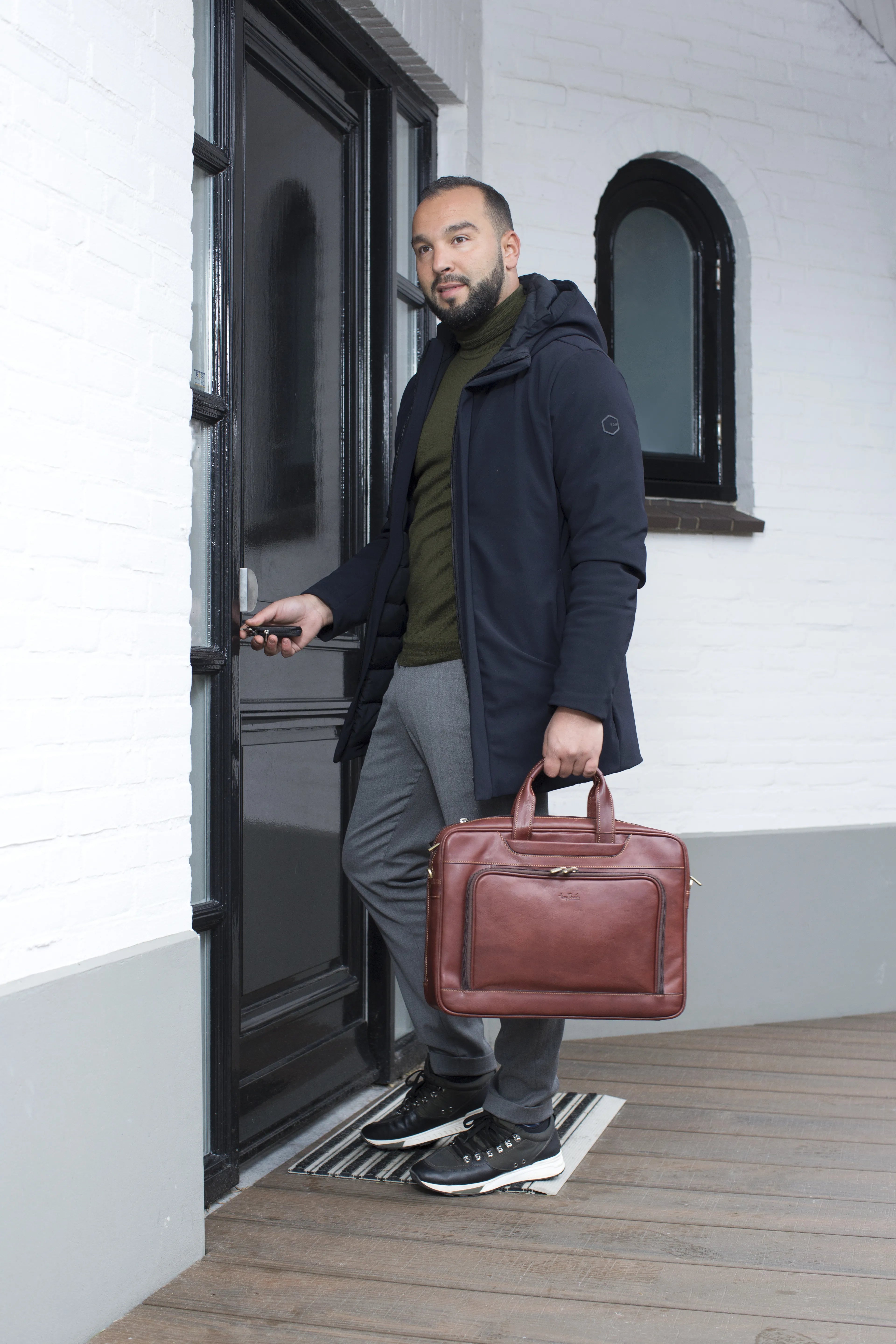 Tony Perotti 2 Compartment Laptop Briefcase 42 cm, Black