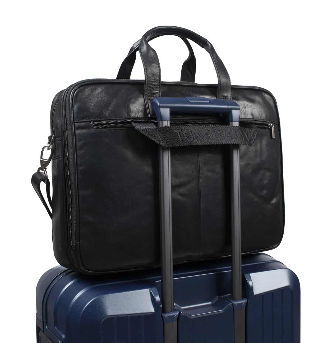 Tony Perotti 2 Compartment Laptop Briefcase 42 cm, Black