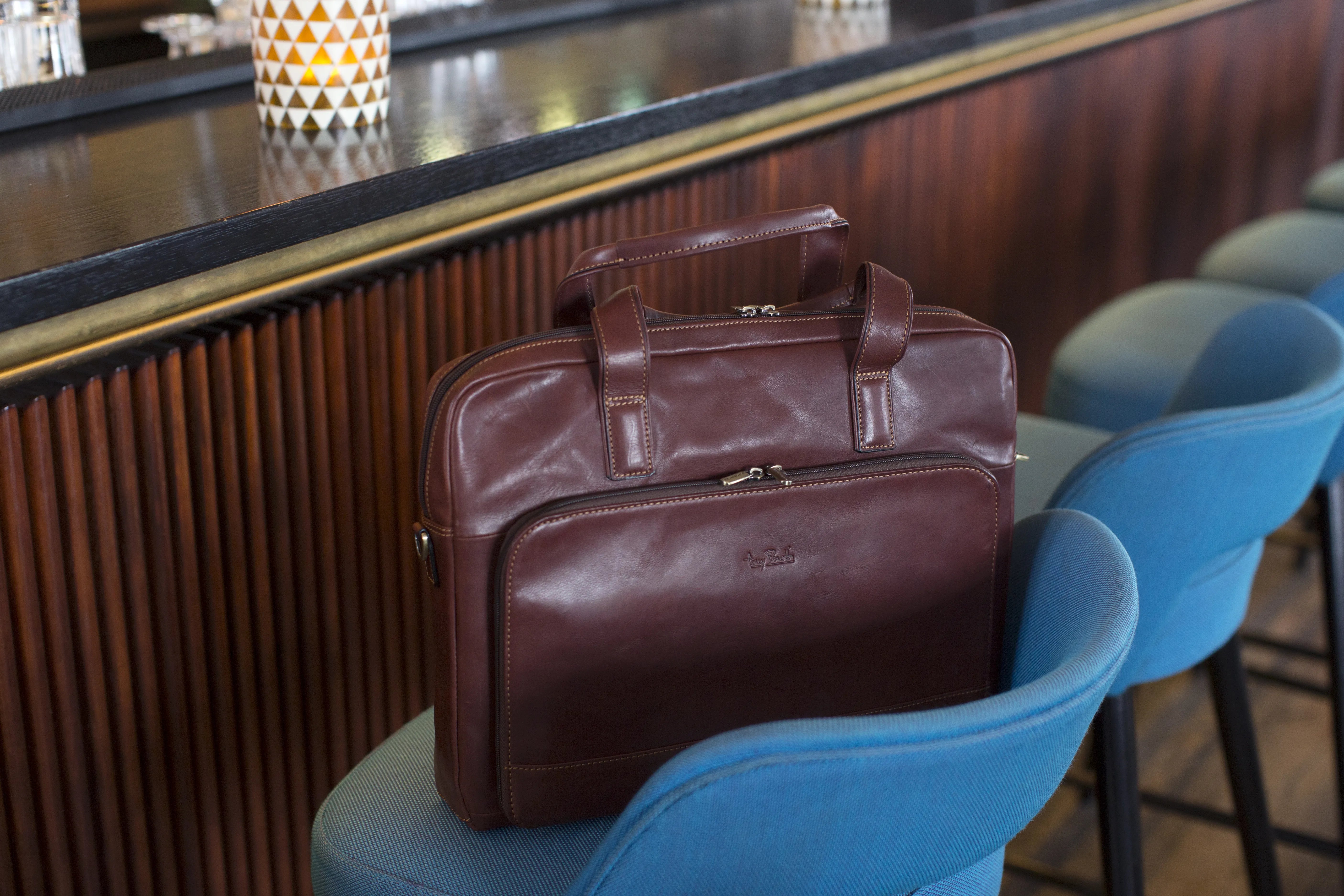 Tony Perotti 1 Compartment Laptop Bag, Dark Brown