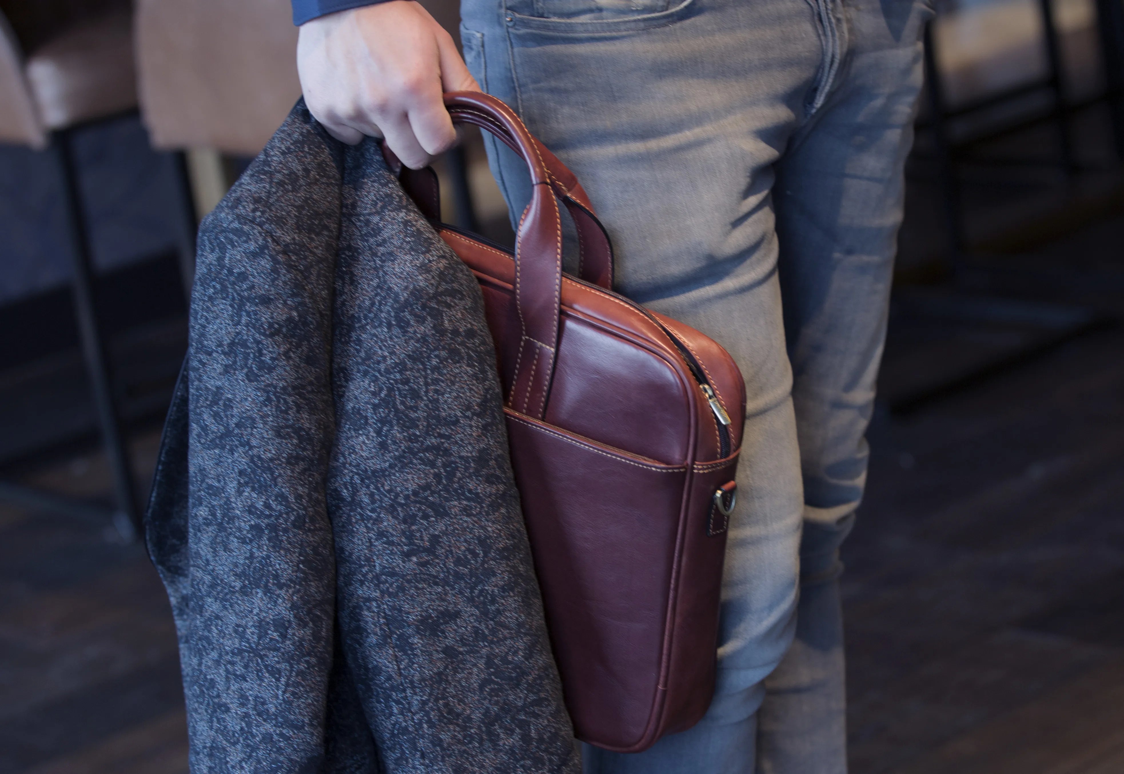 Tony Perotti 1 Compartment Laptop Bag, Dark Brown