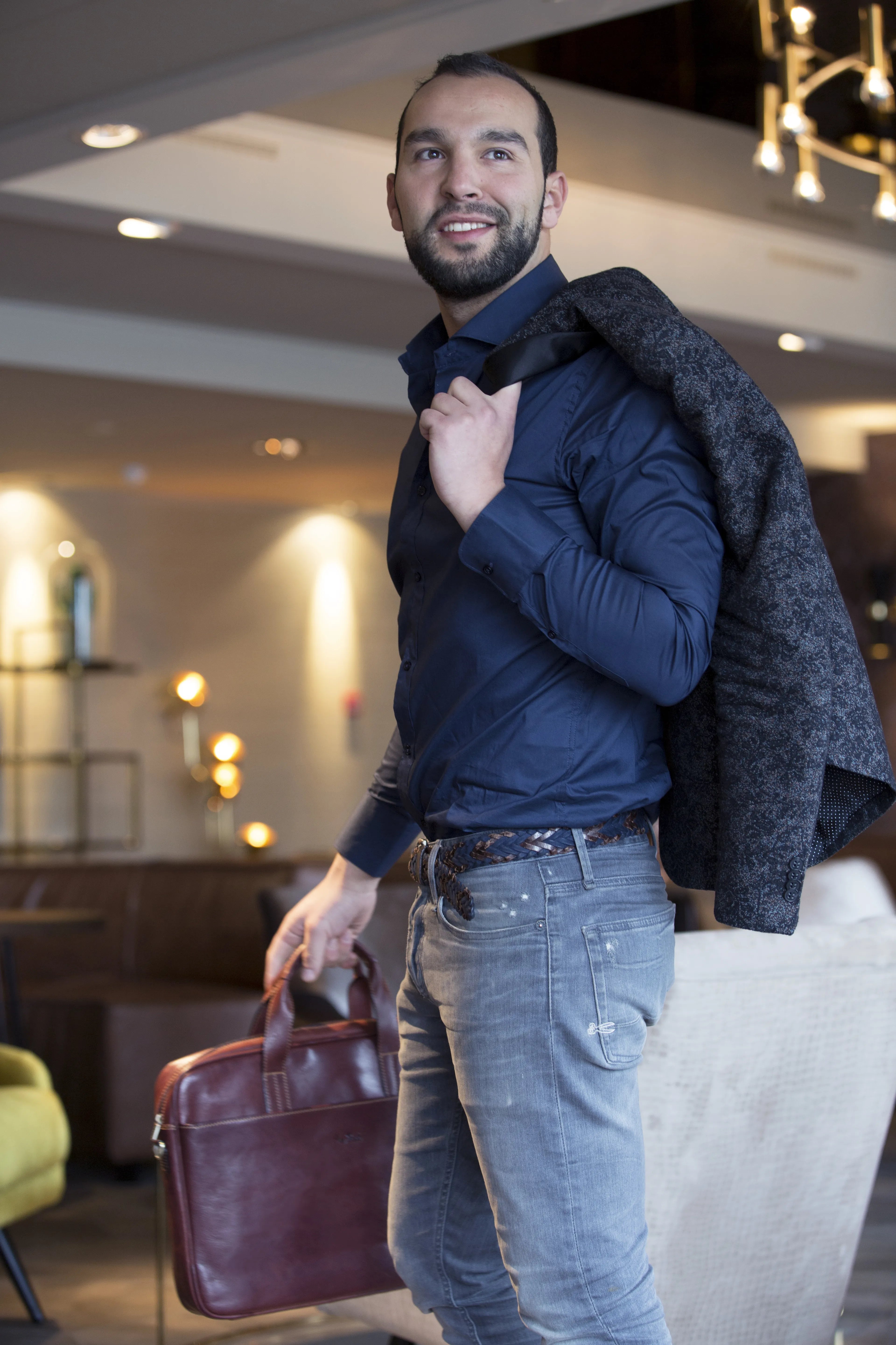 Tony Perotti 1 Compartment Laptop Bag, Dark Brown