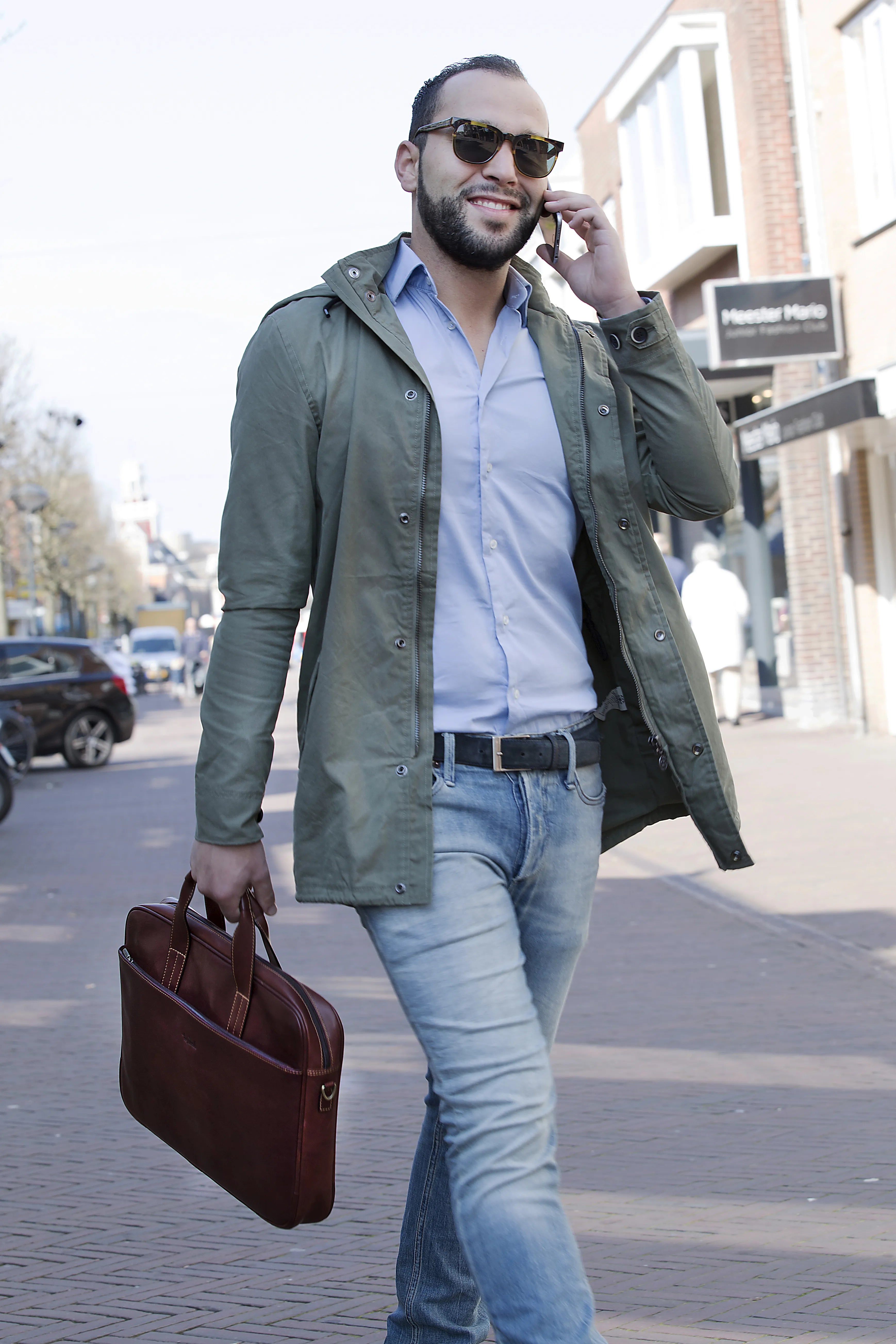 Tony Perotti 1 Compartment Laptop Bag, Dark Brown