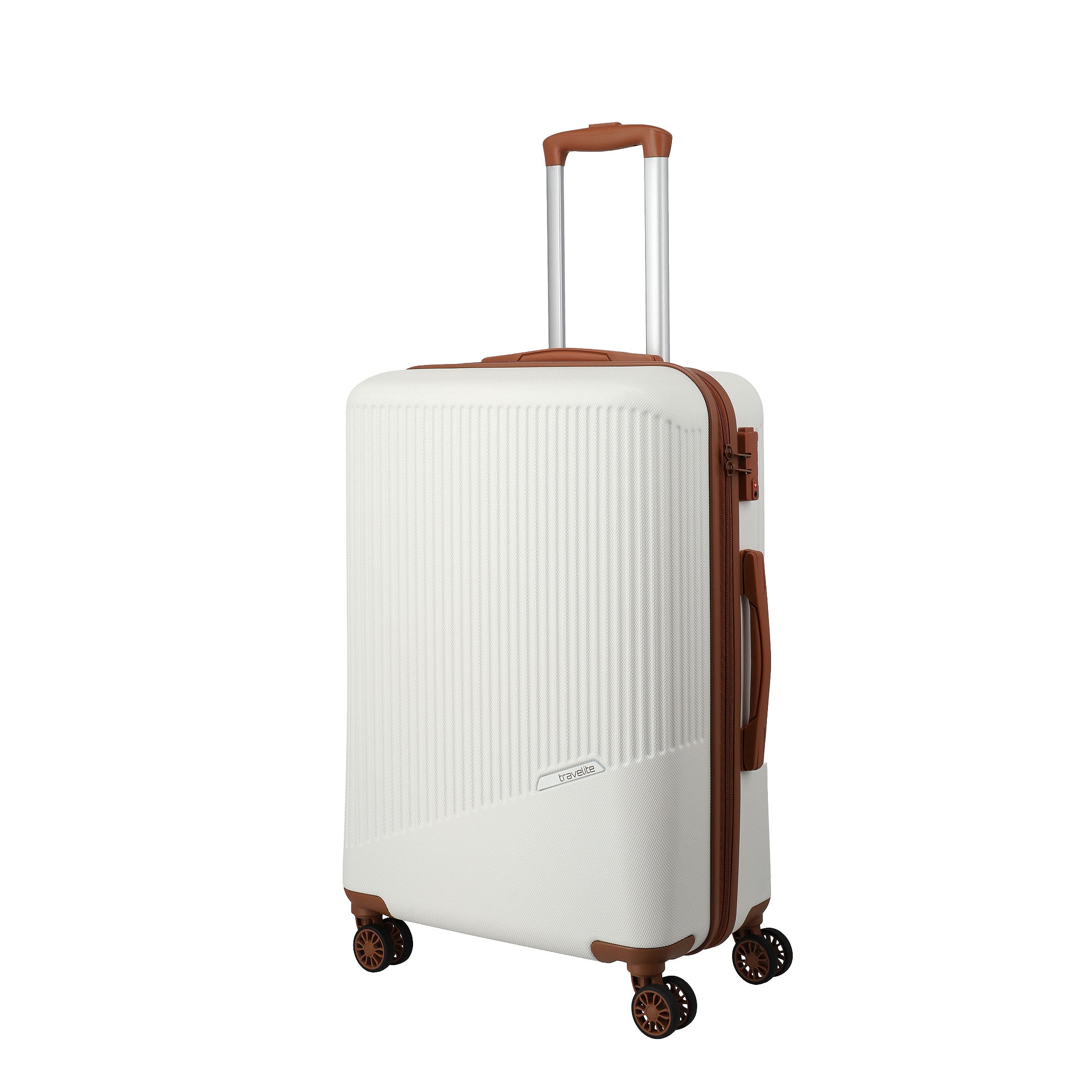 Travelite Bali Trolley Set 55 cm + 67 cm + 77 cm, White/Cognac