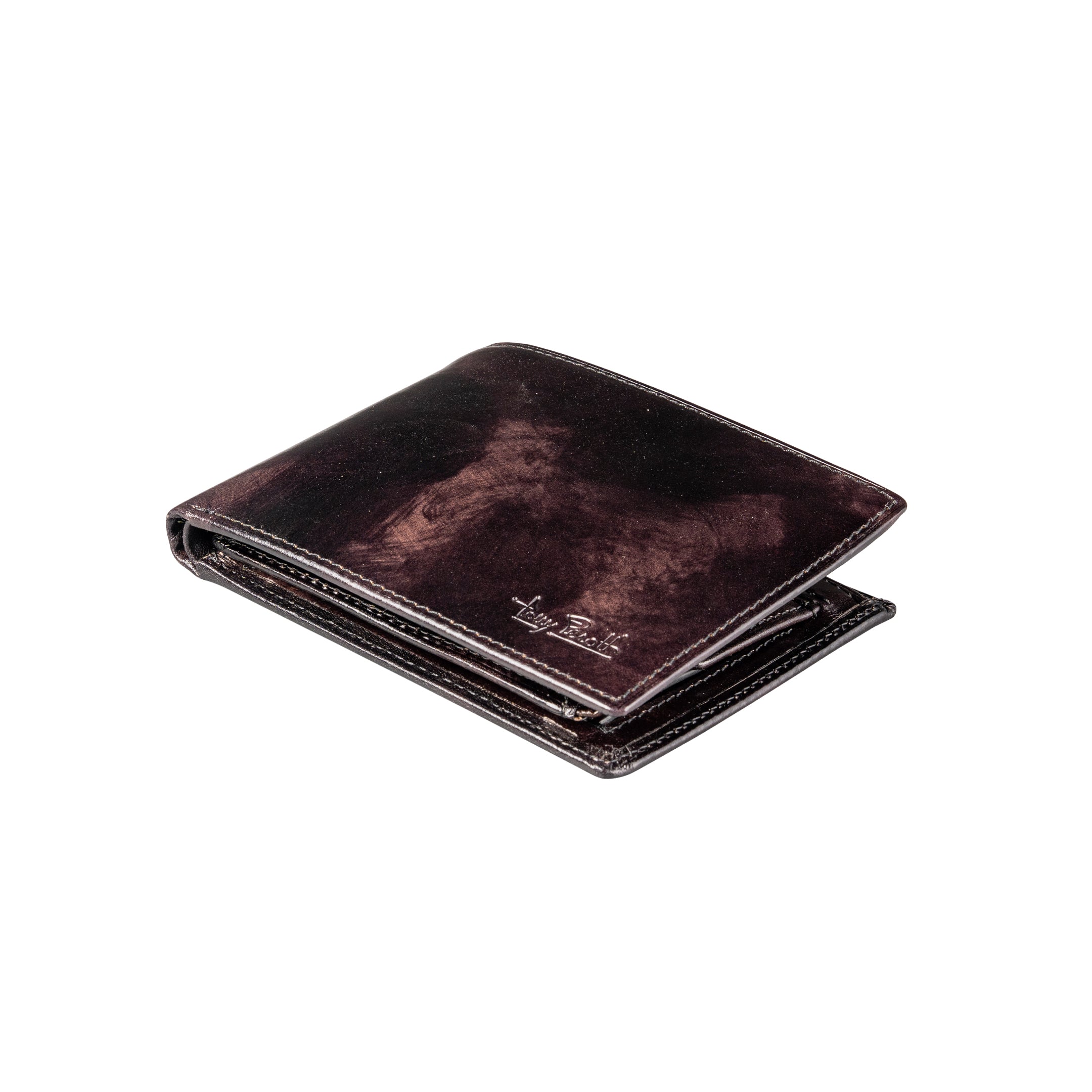 Tony Perotti Billfold Van Gogh Large with Coin Pocket and Extra Card Slot, Black