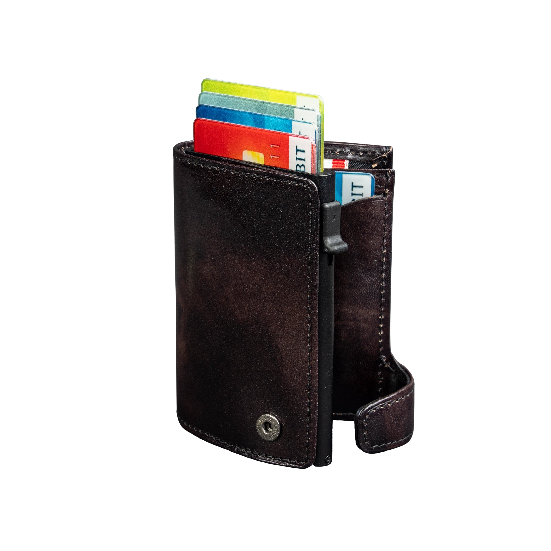 Tony Perotti Furbo Van Gogh Cardholder with Banknote and Coin Pocket, Black