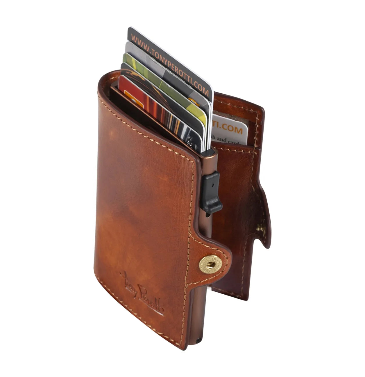 Tony Perotti Furbo Van Gogh Cardholder with Banknote Pocket, Cognac