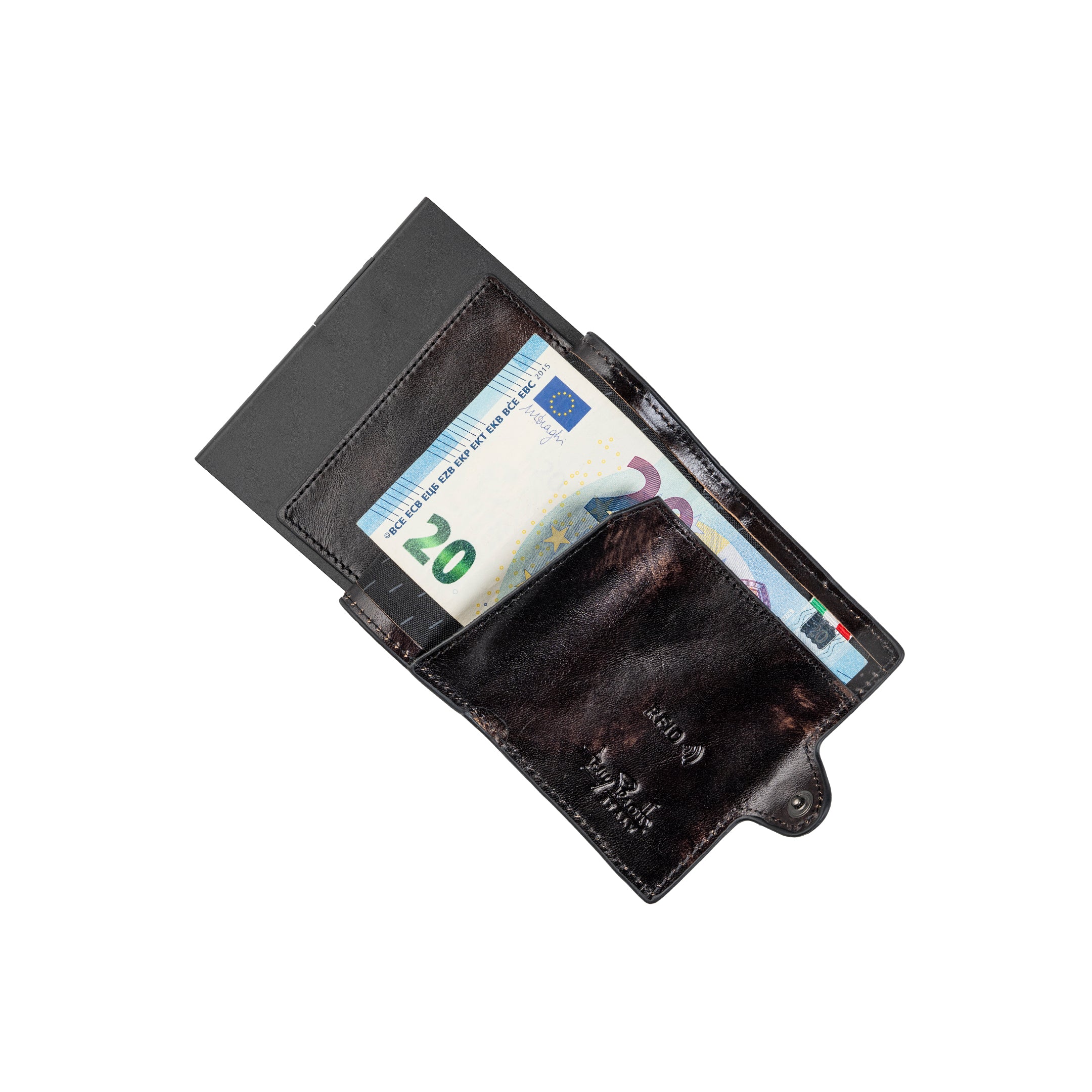 Tony Perotti Furbo Van Gogh Cardholder with Banknote Pocket, Black