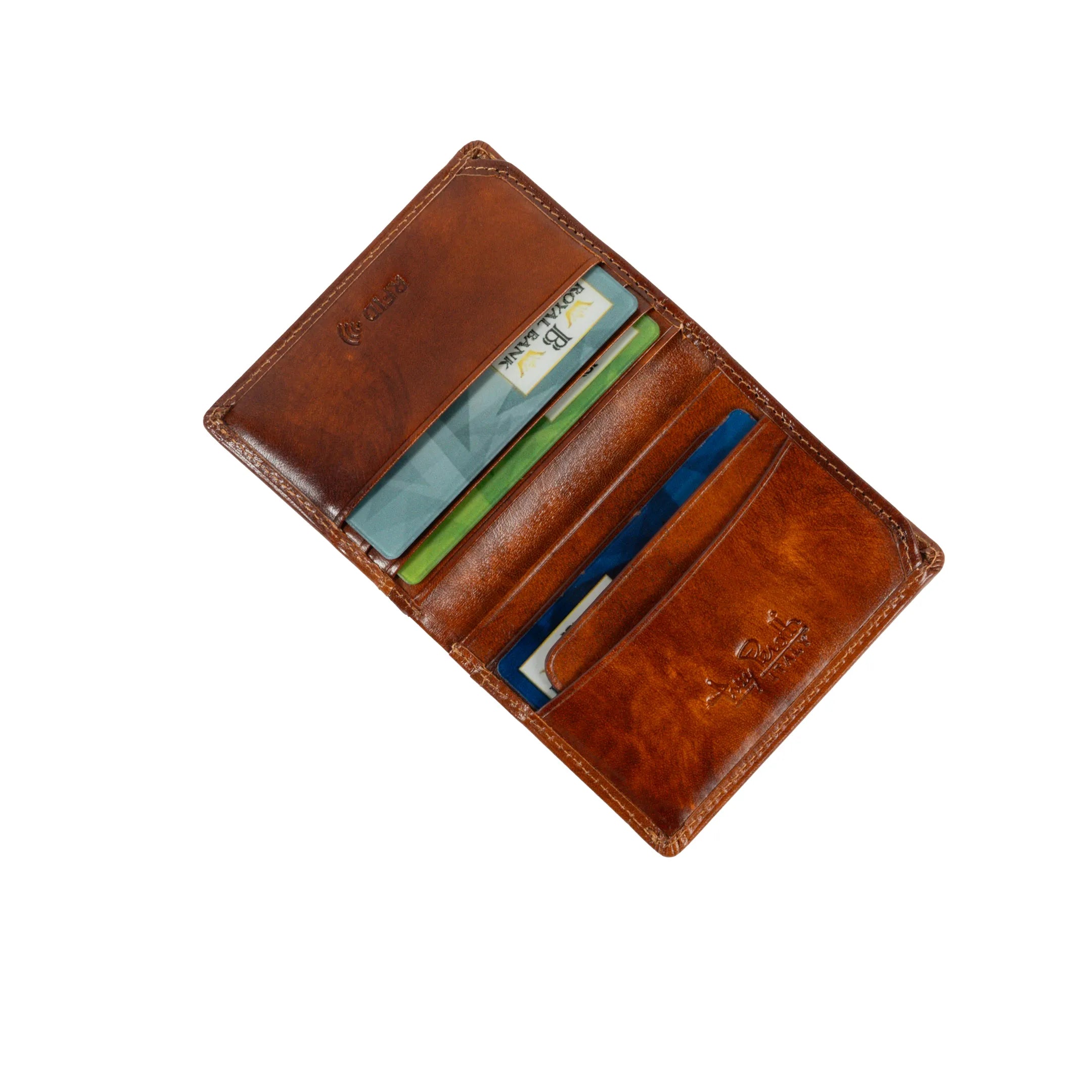 Tony Perotti Credit Card Wallet Fold with Banknote Pocket Van Gogh, Cognac
