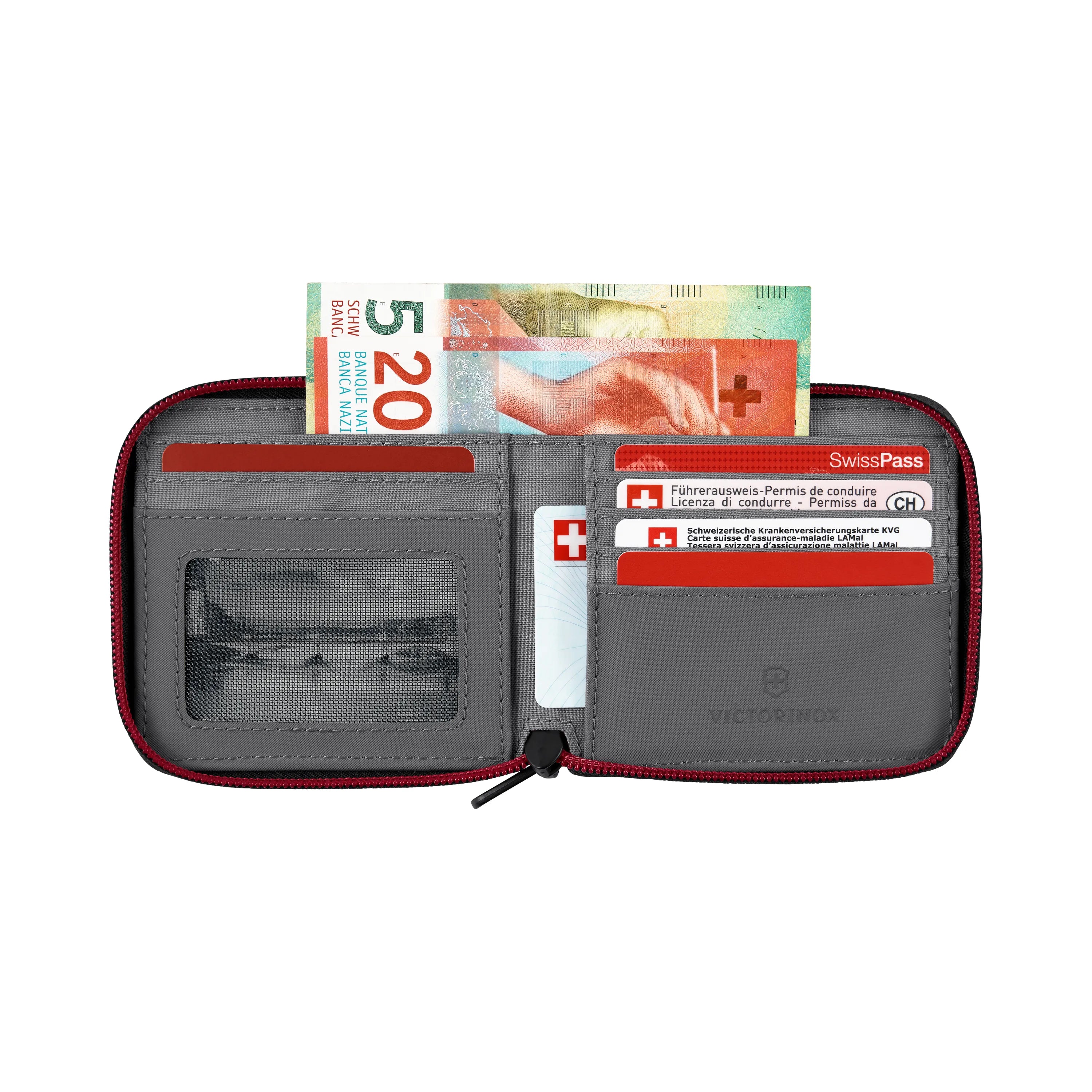 Victorinox Travel Essentials, Zip-Around Wallet, Frost Grey