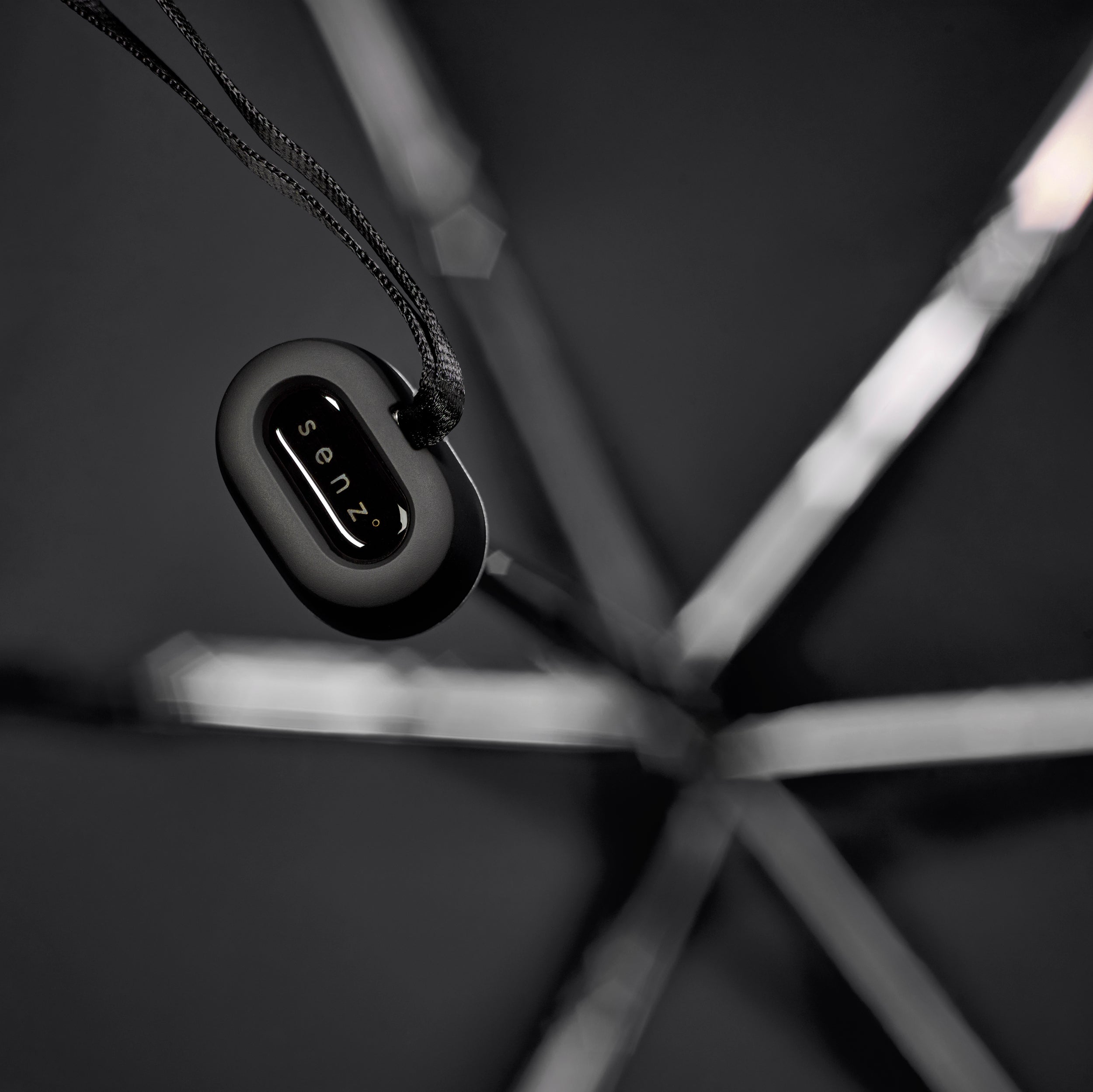 Senz Micro Foldable Storm Umbrella, Pure Black
