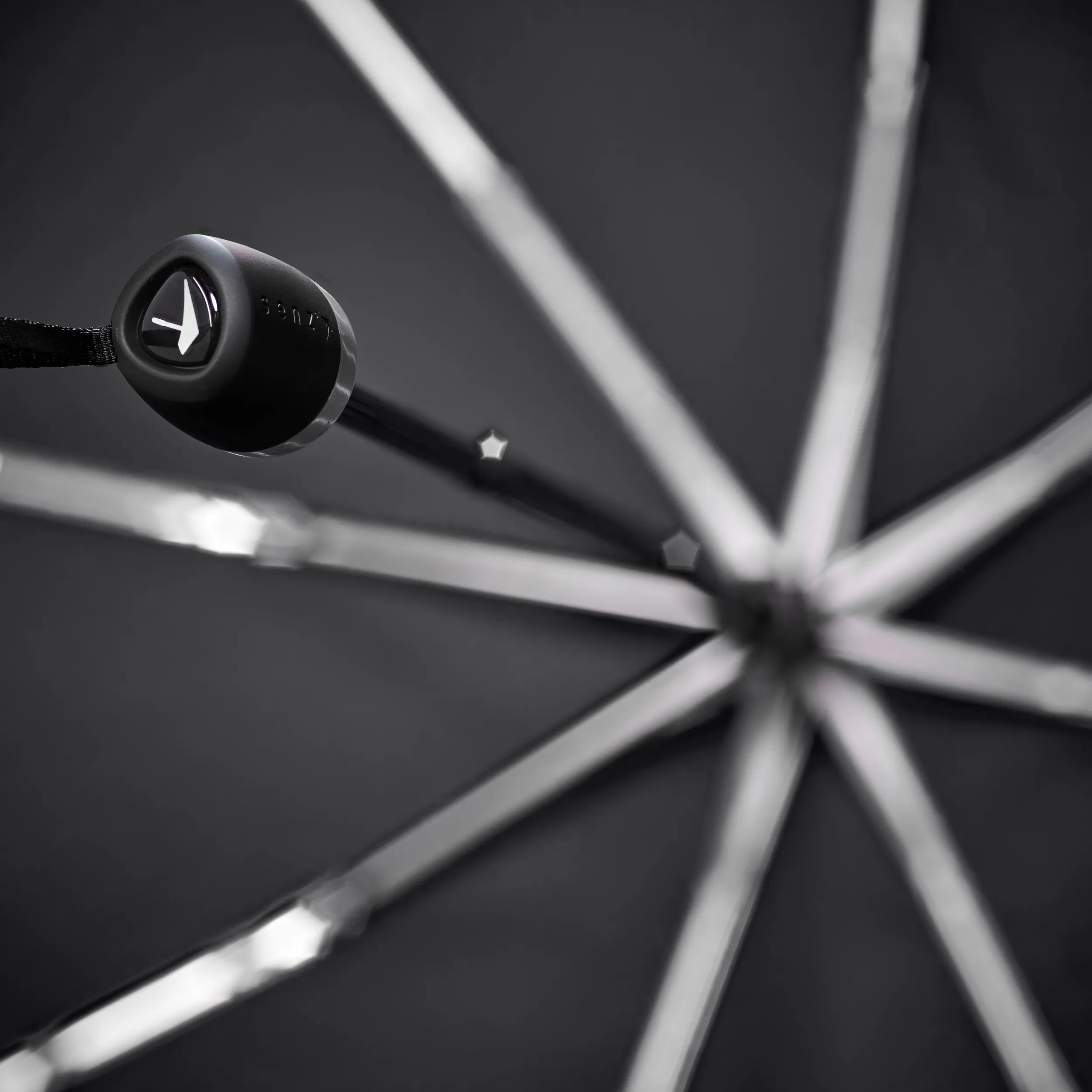 Senz Mini Foldable Storm Umbrella, Shiny Silver