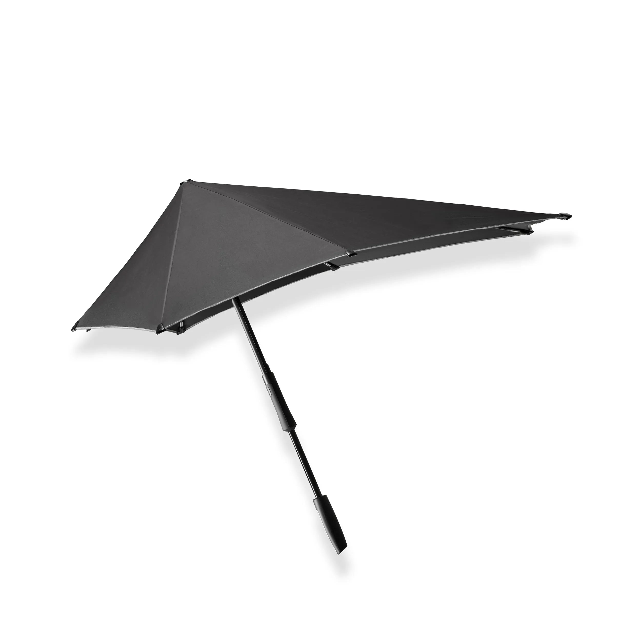 Senz Large Stick Storm Umbrella, Black Reflective