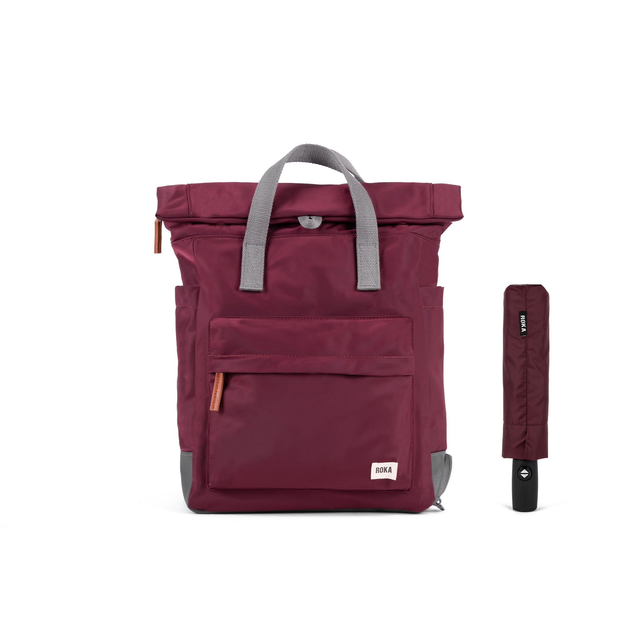ROKA London Bayswater Ryggsäck och Waterloo Paraply, Plum