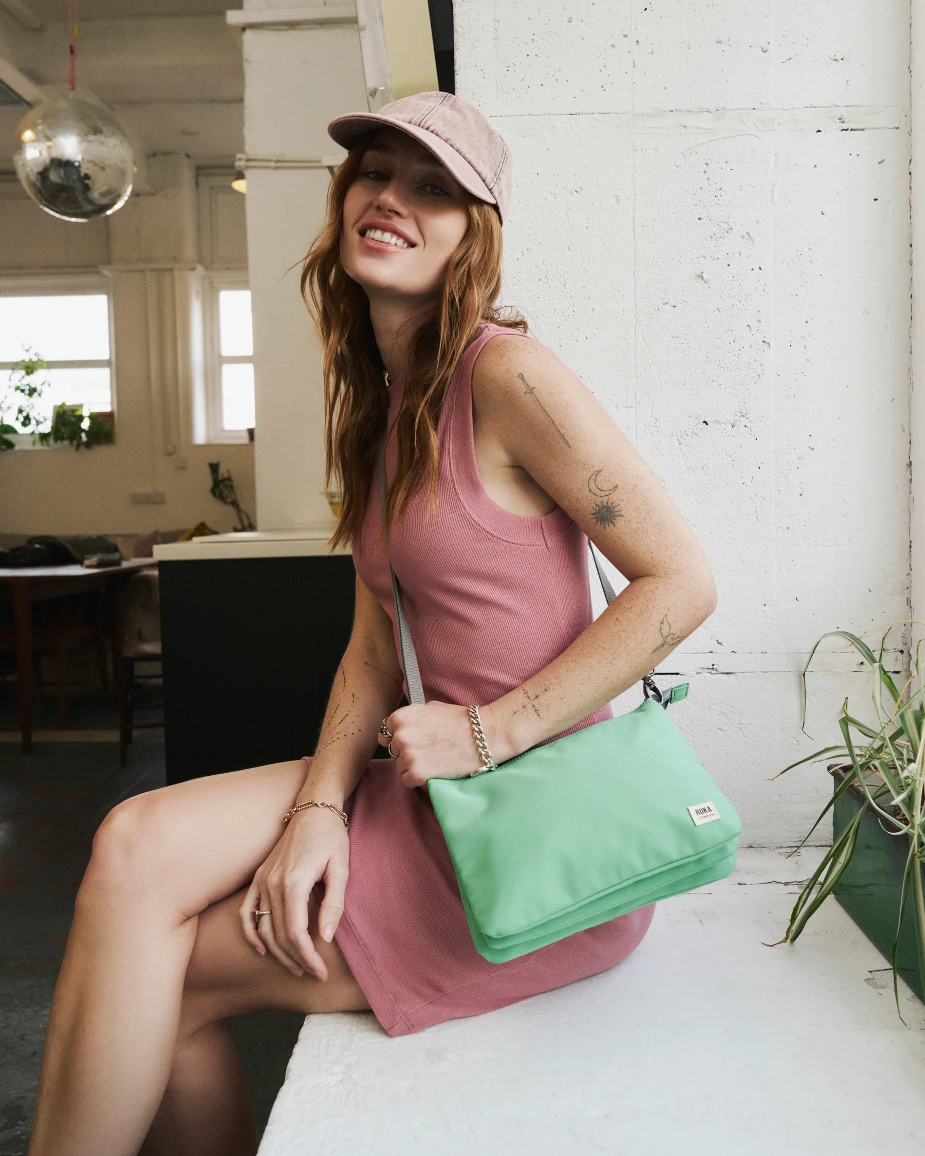 ROKA London Carnaby Crossbody Shoulder Bag, Peppermint