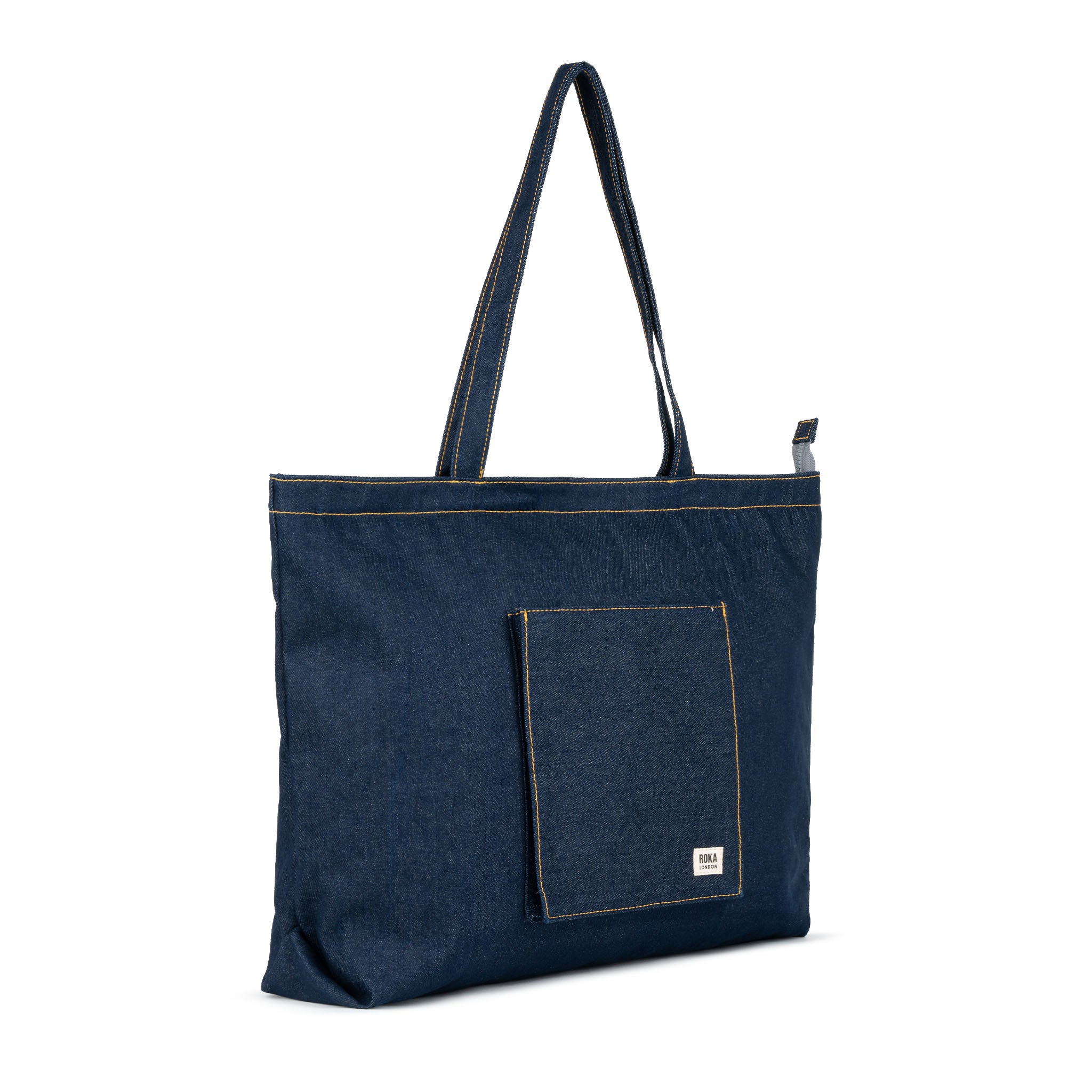ROKA London Portobello Shoulder Bag, Dark wash denim