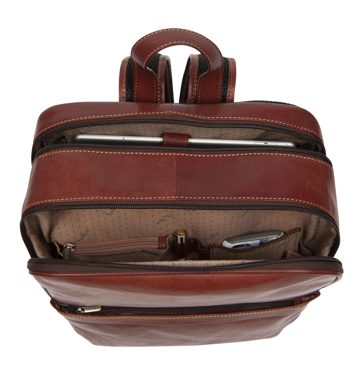 Tony Perotti 2 Compartment Business Backpack, Dark Brown