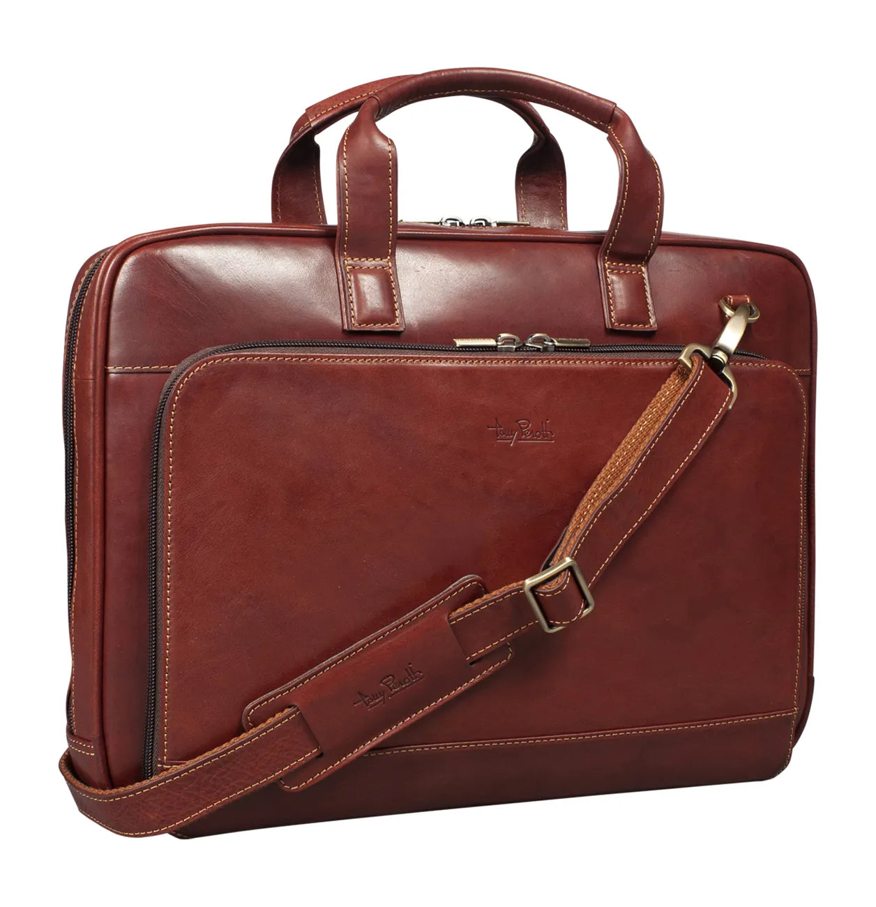 Tony Perotti 1 Compartment Laptop Bag, Dark Brown