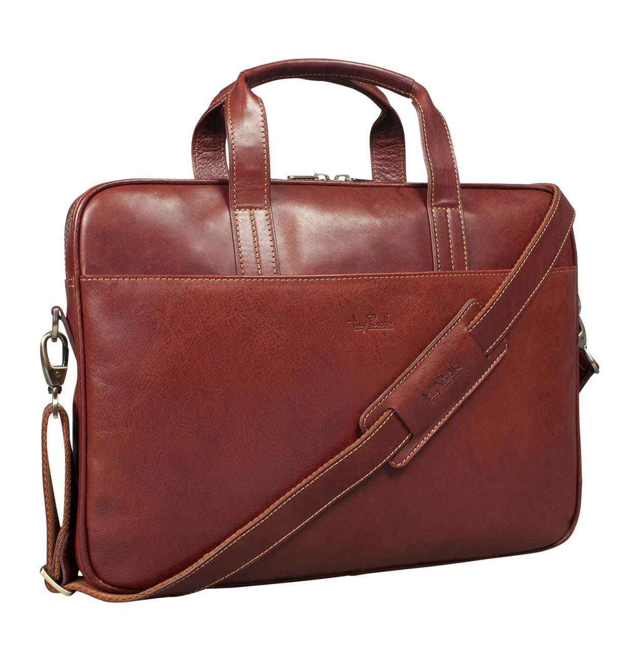 Tony Perotti 1 Compartment Laptop Bag, Dark Brown