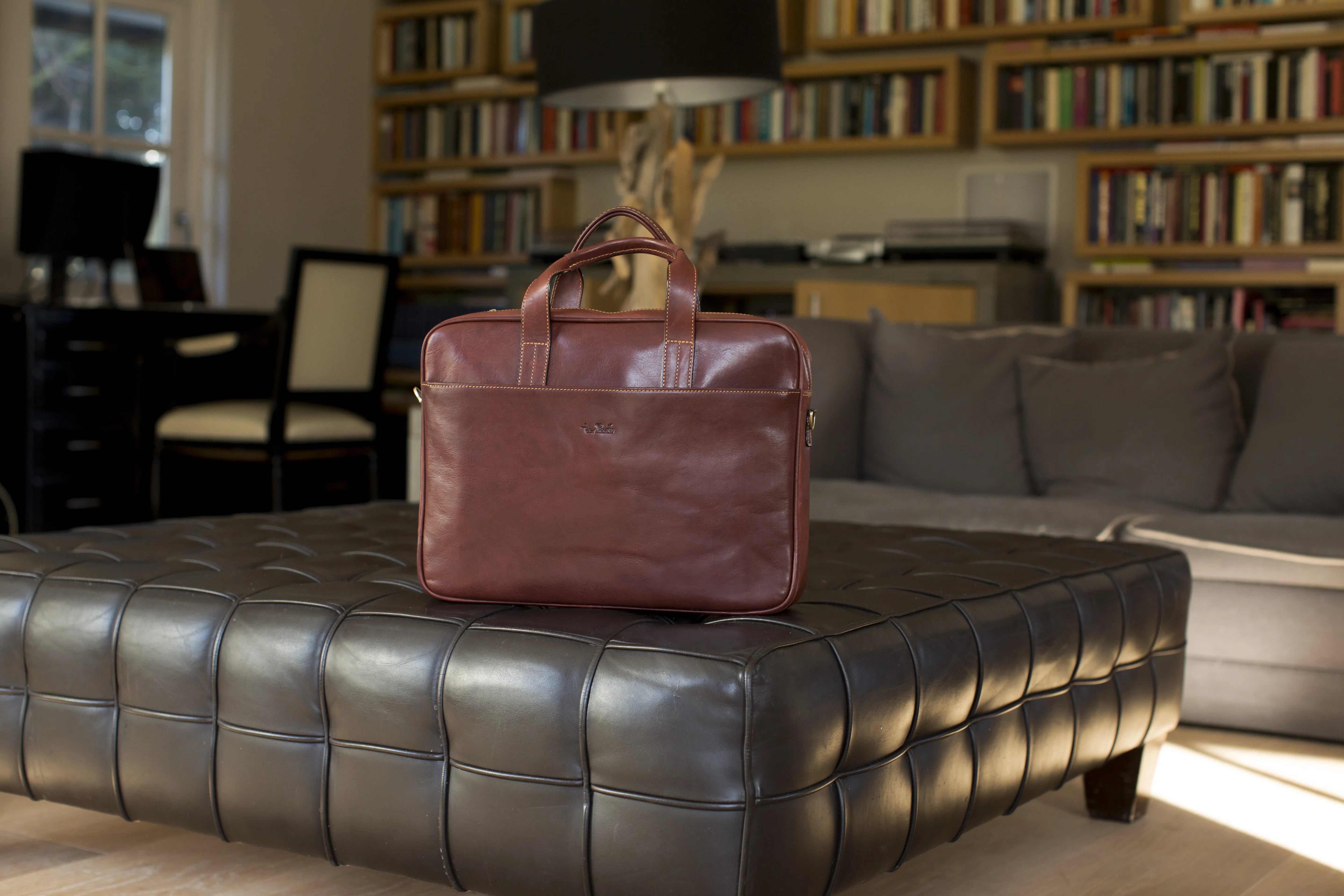 Tony Perotti 1 Compartment Laptop Bag, Dark Brown