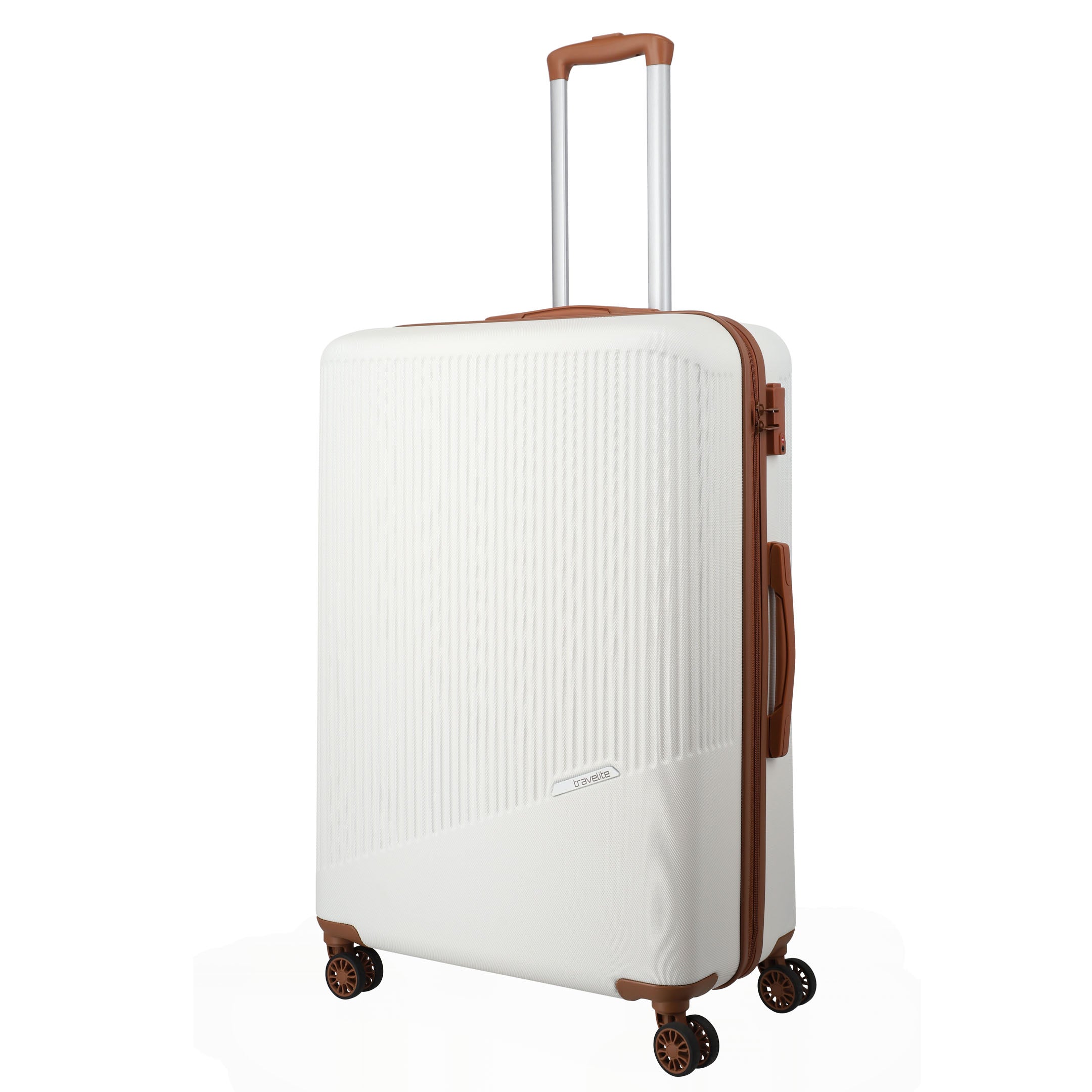 Travelite Bali Trolley Set 55 cm + 67 cm + 77 cm, White/Cognac