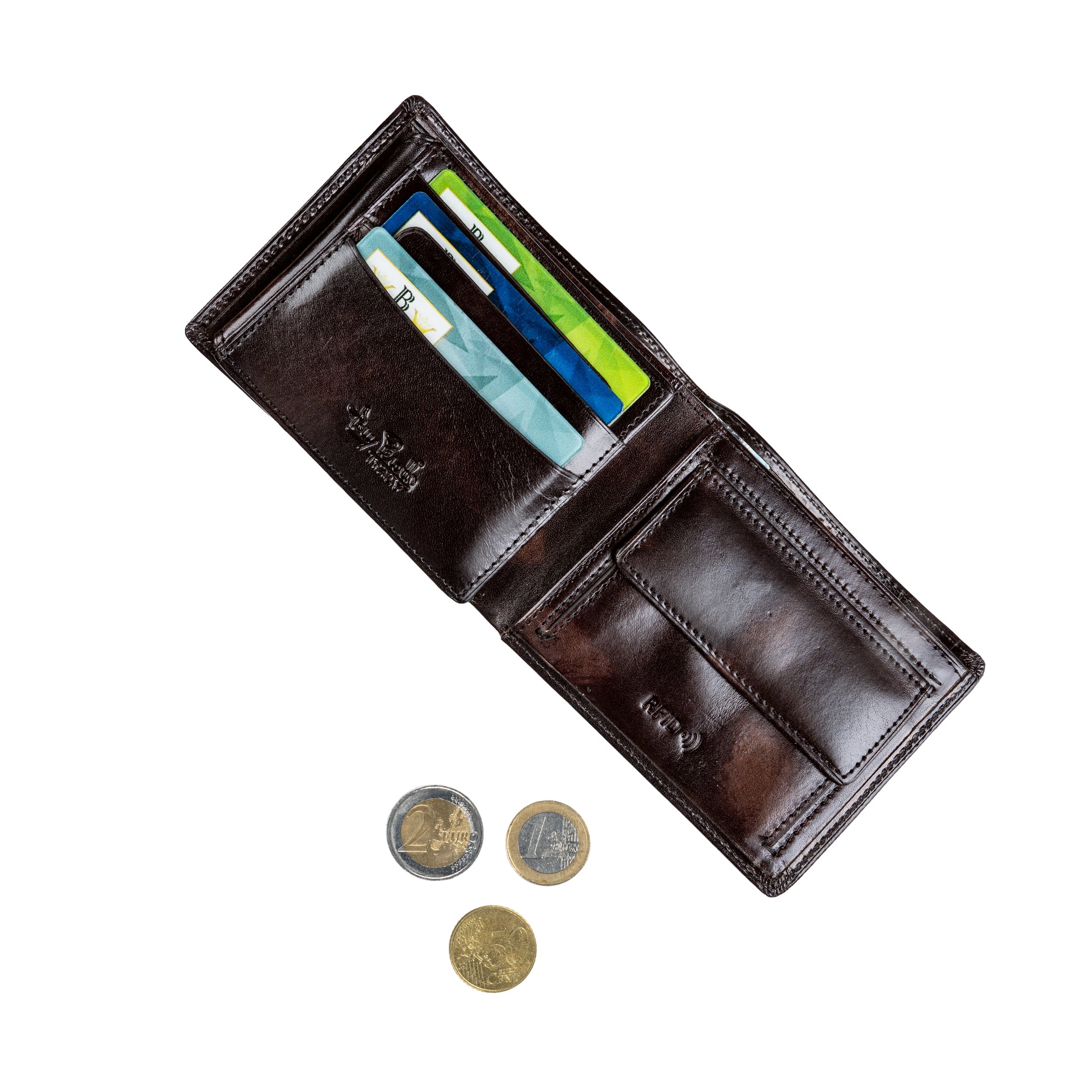 Tony Perotti Billfold Van Gogh Large with Coin Pocket and Extra Card Slot, Black
