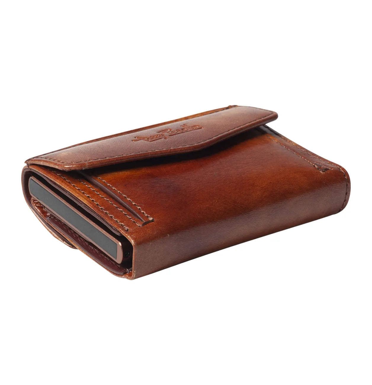 Tony Perotti Furbo Van Gogh Cardholder with Banknote and Coin Pocket, Cognac