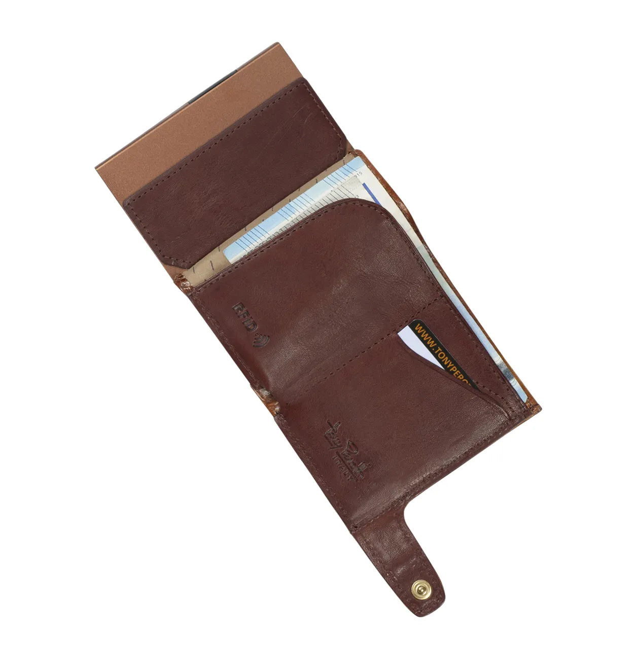 Tony Perotti Furbo Van Gogh Cardholder with Banknote and Coin Pocket, Cognac