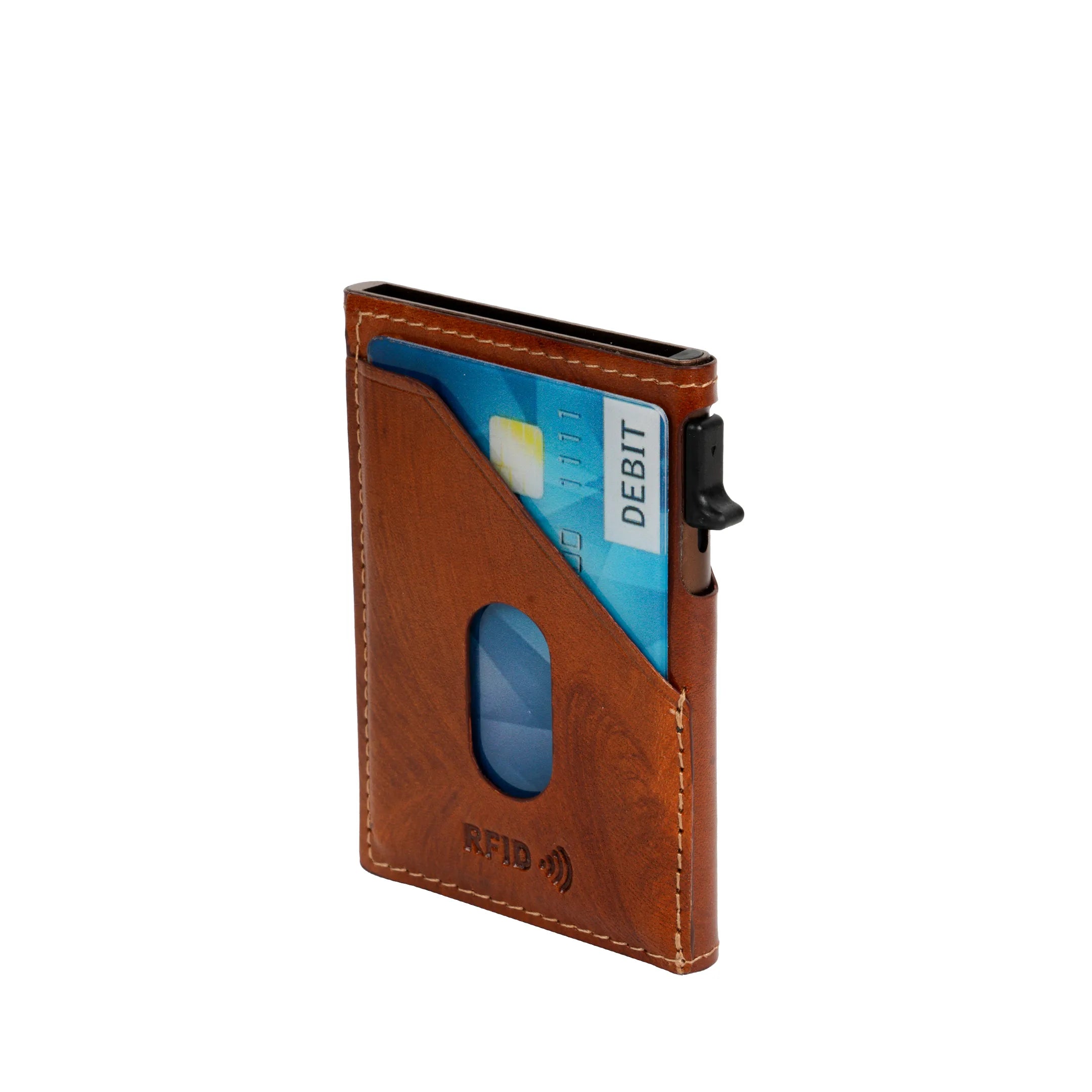 Tony Perotti Furbo Van Gogh Cardholder with Banknote and Coin Pocket, Cognac