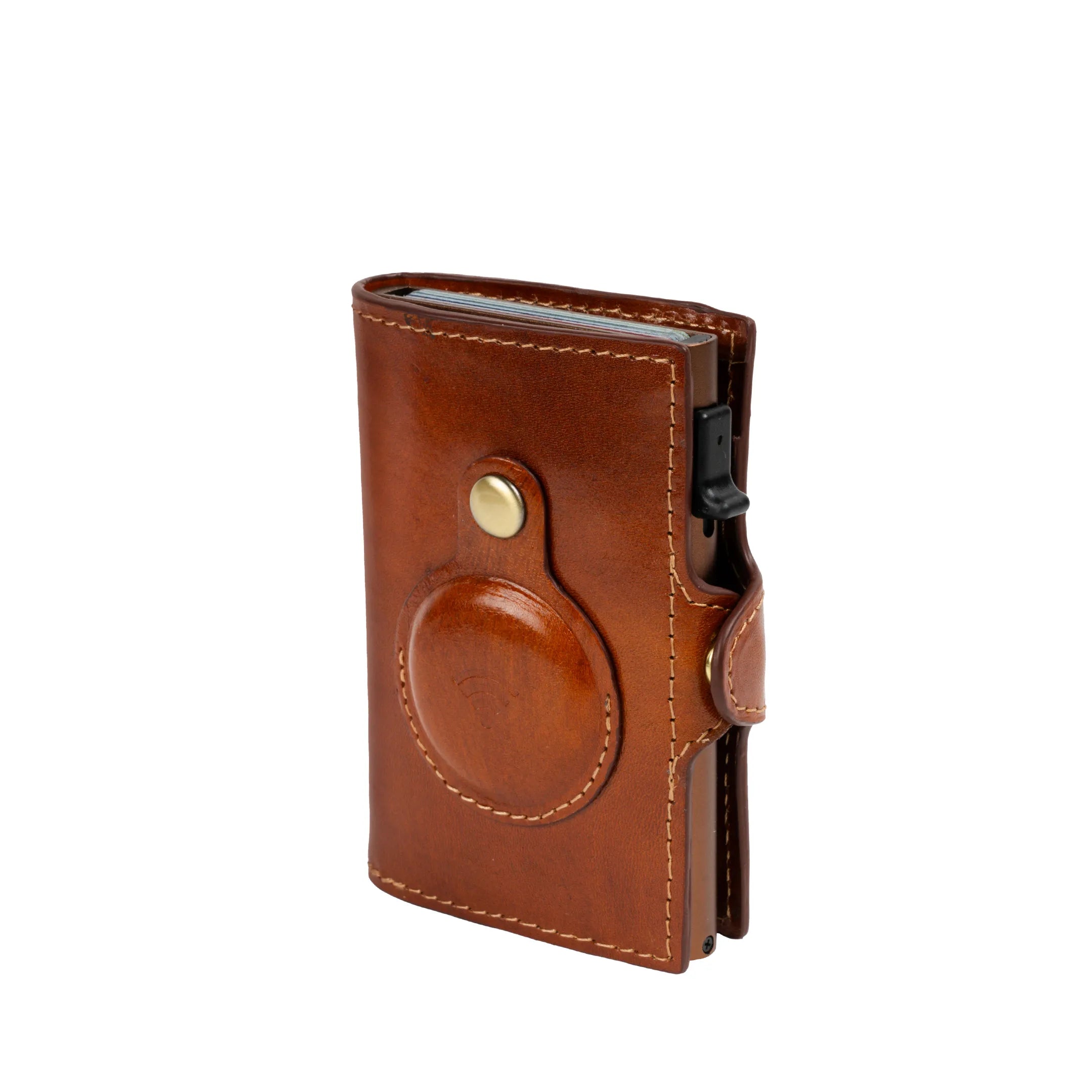 Tony Perotti Furbo Cardholder Van Gogh for AirTag w/ Banknote Pocket, Cognac