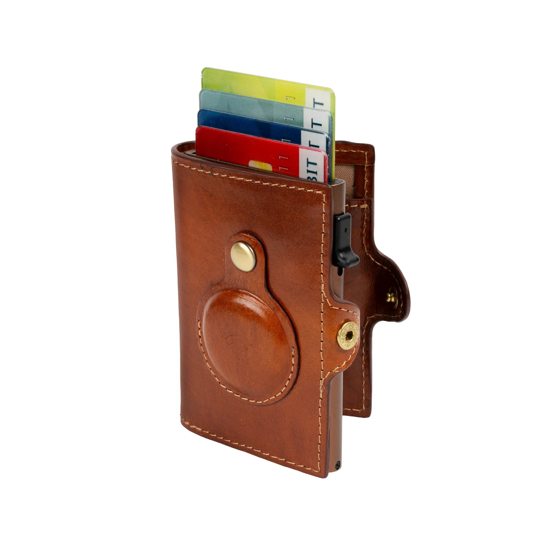 Tony Perotti Furbo Cardholder Van Gogh for AirTag w/ Banknote Pocket, Cognac