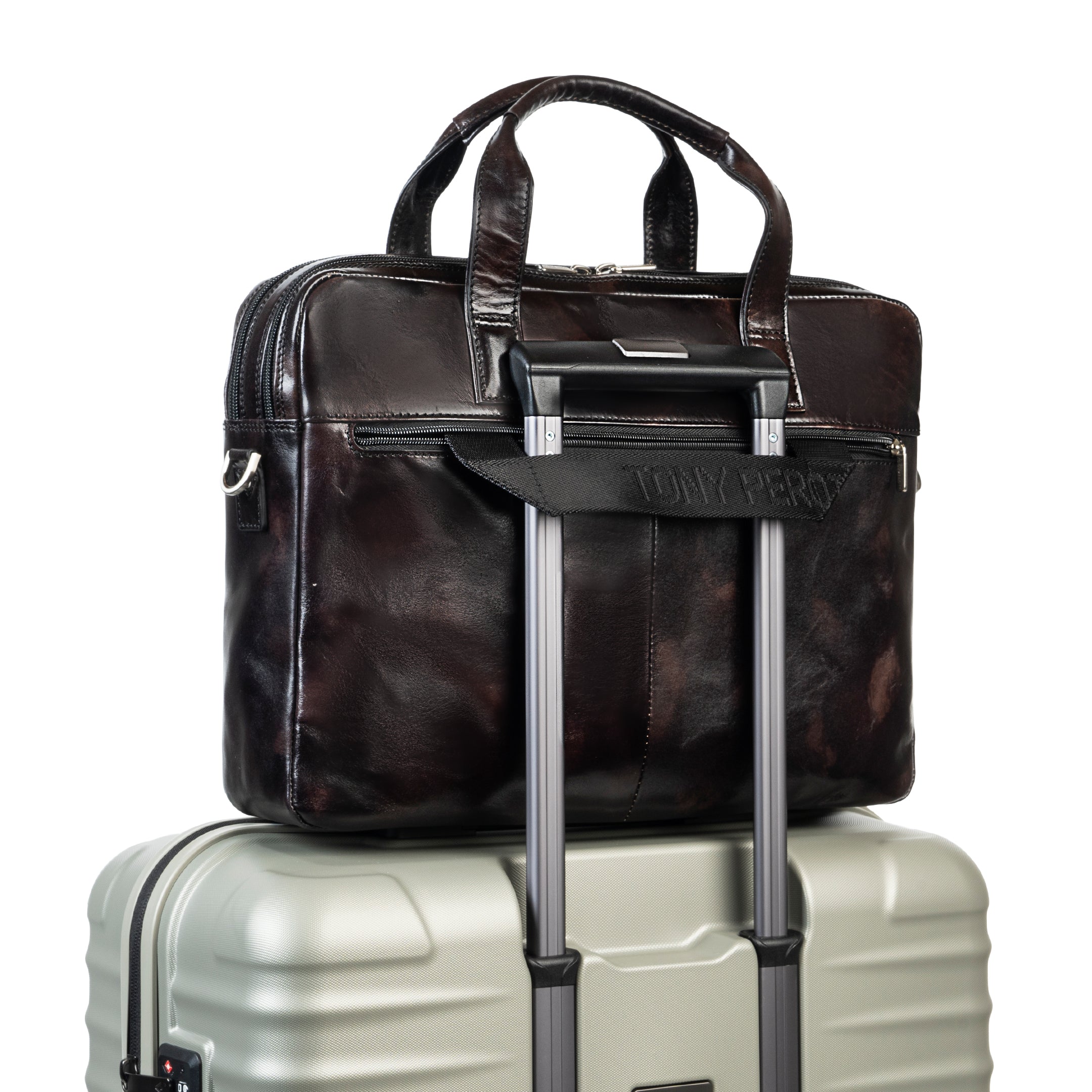 Tony Perotti 2 compartment Laptop Briefcase Van Gogh, Black