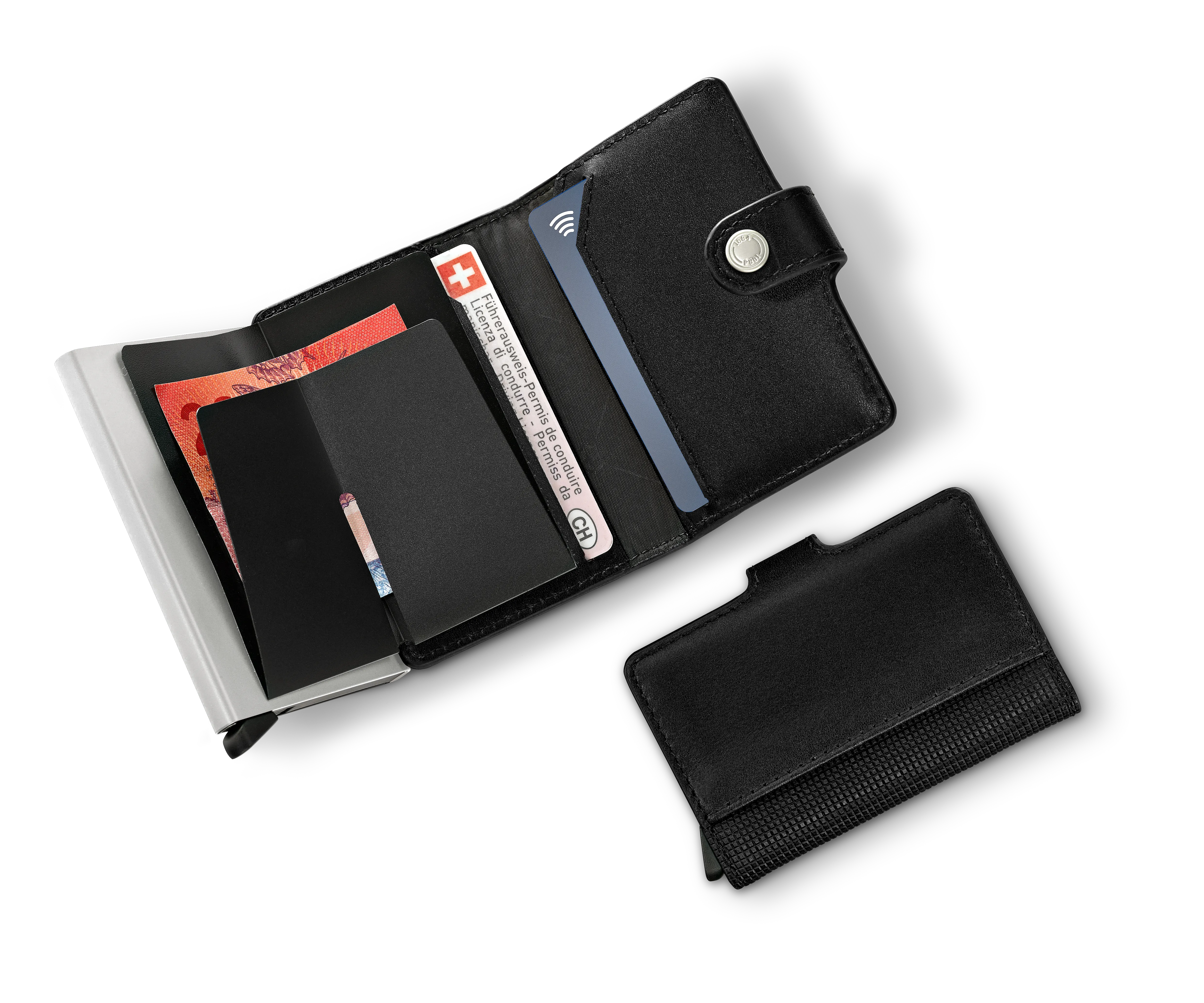 Victorinox Altius Secrid, Leather Card Wallet, Black
