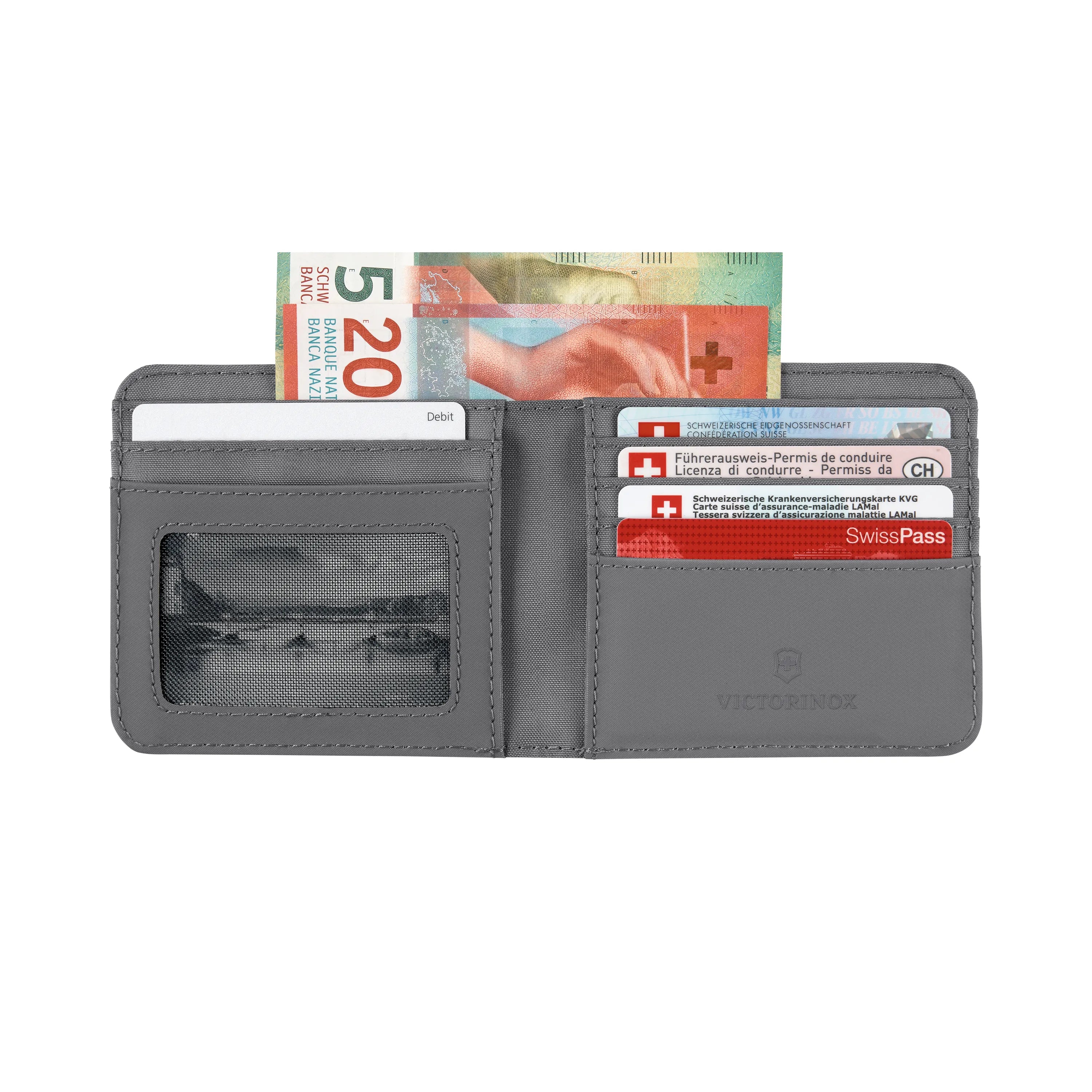 Victorinox Travel Essentials, Bi-Fold Wallet, Frost Grey